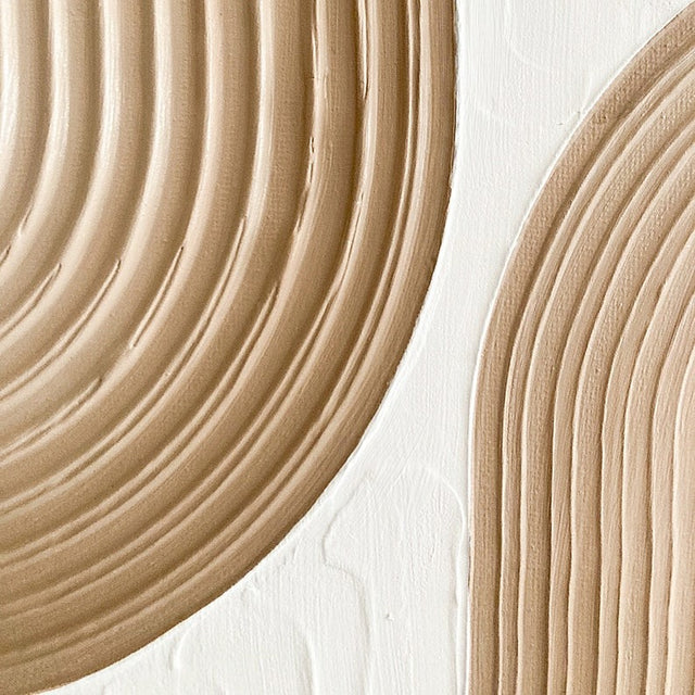 Modern Beige and White Abstract Design 3D Wall Art Home Decor