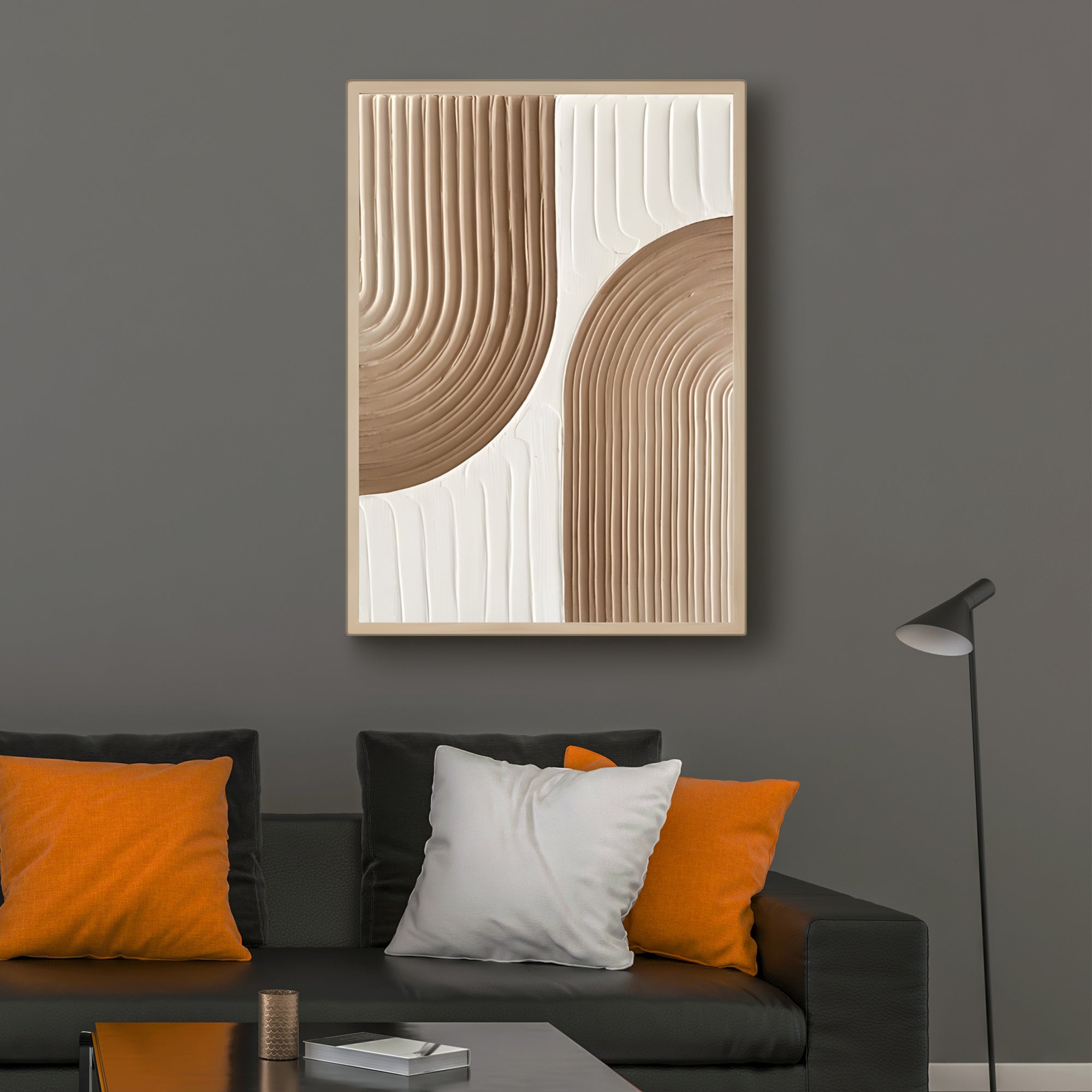 Modern Beige and White Abstract Design 3D Wall Art Home Decor