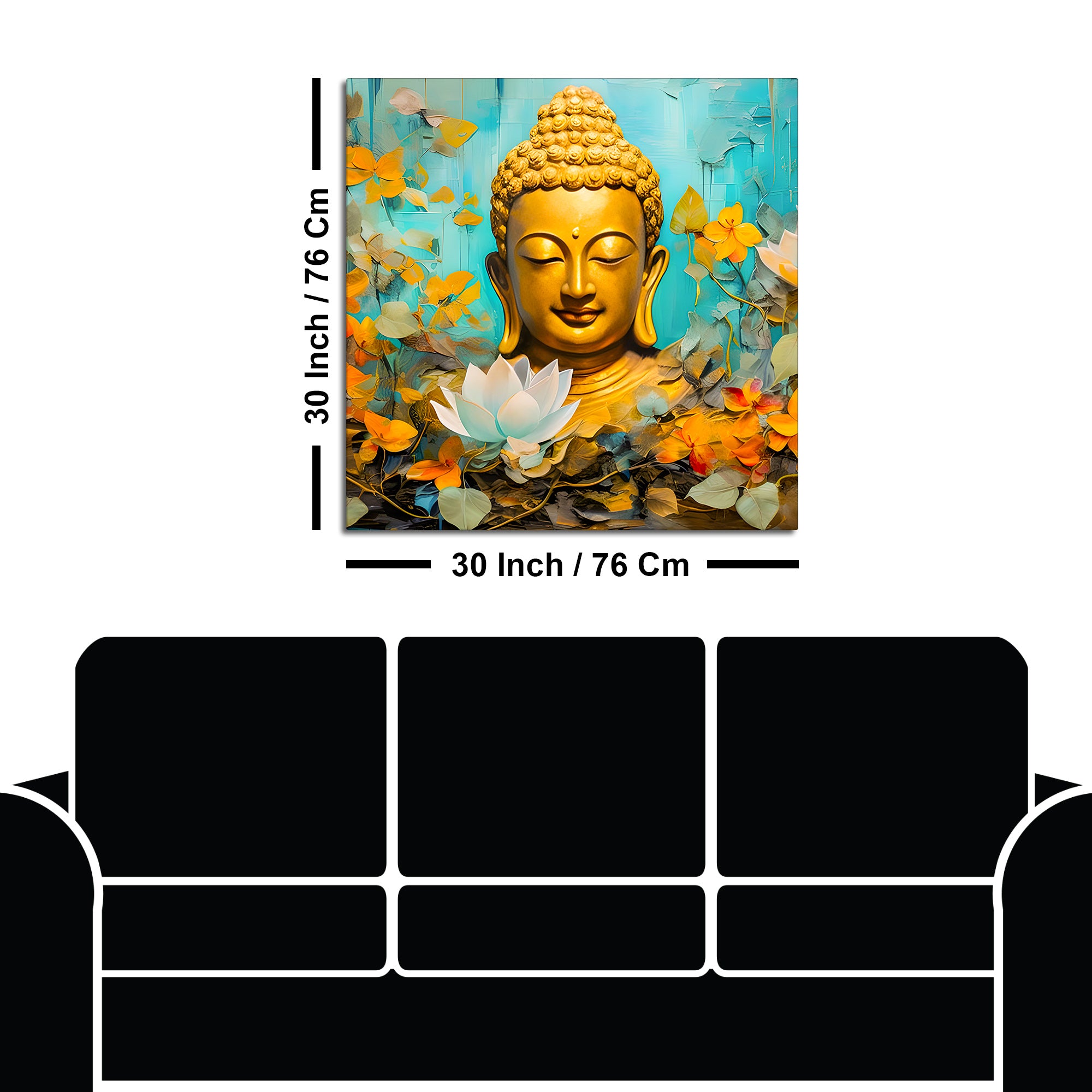 Modern Buddha Canvas Painting for Home & Office Spiritual Décor