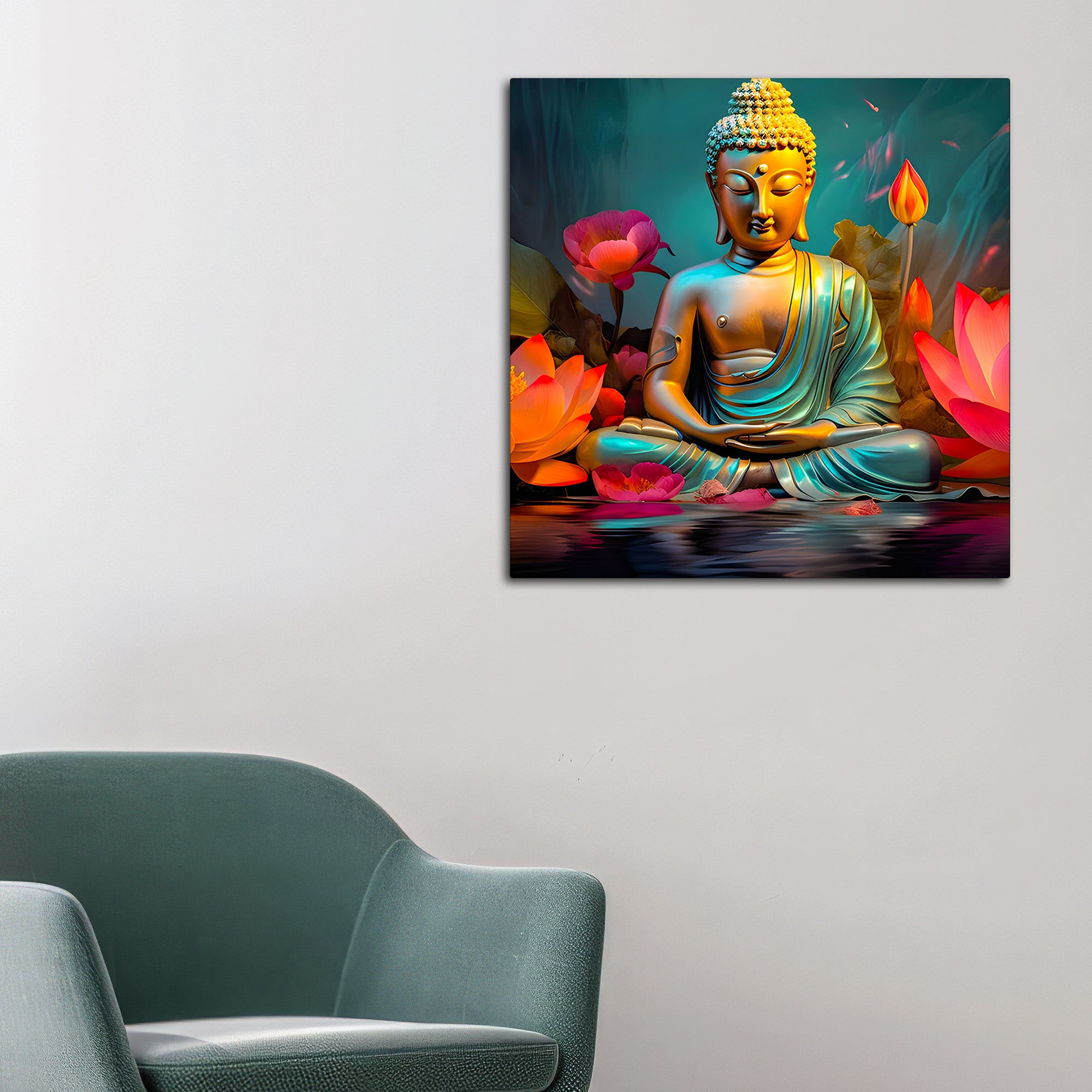 Modern Buddha Canvas Painting for Home Wall Décor