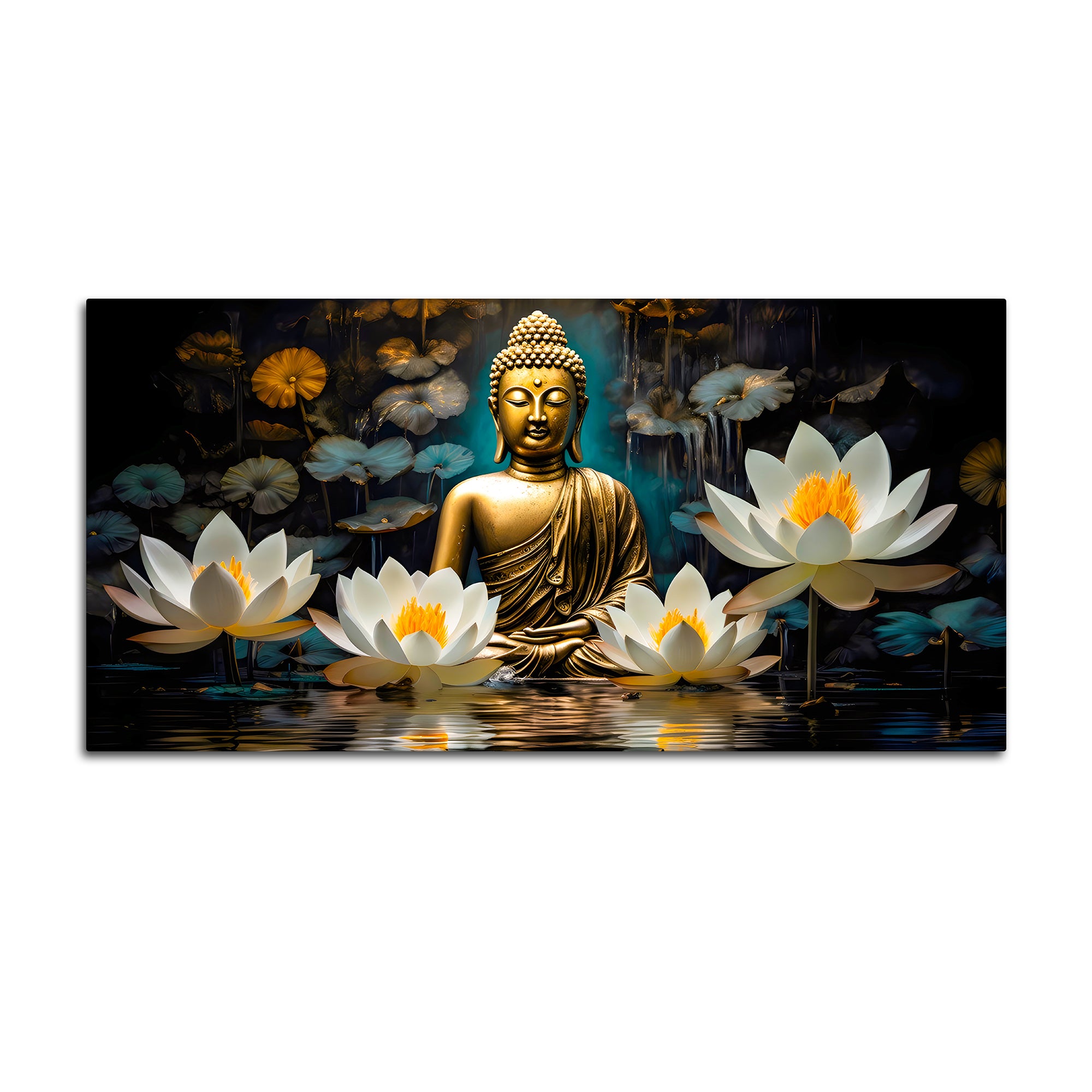 Modern Buddha Canvas Wall Painting for Home & Living Room