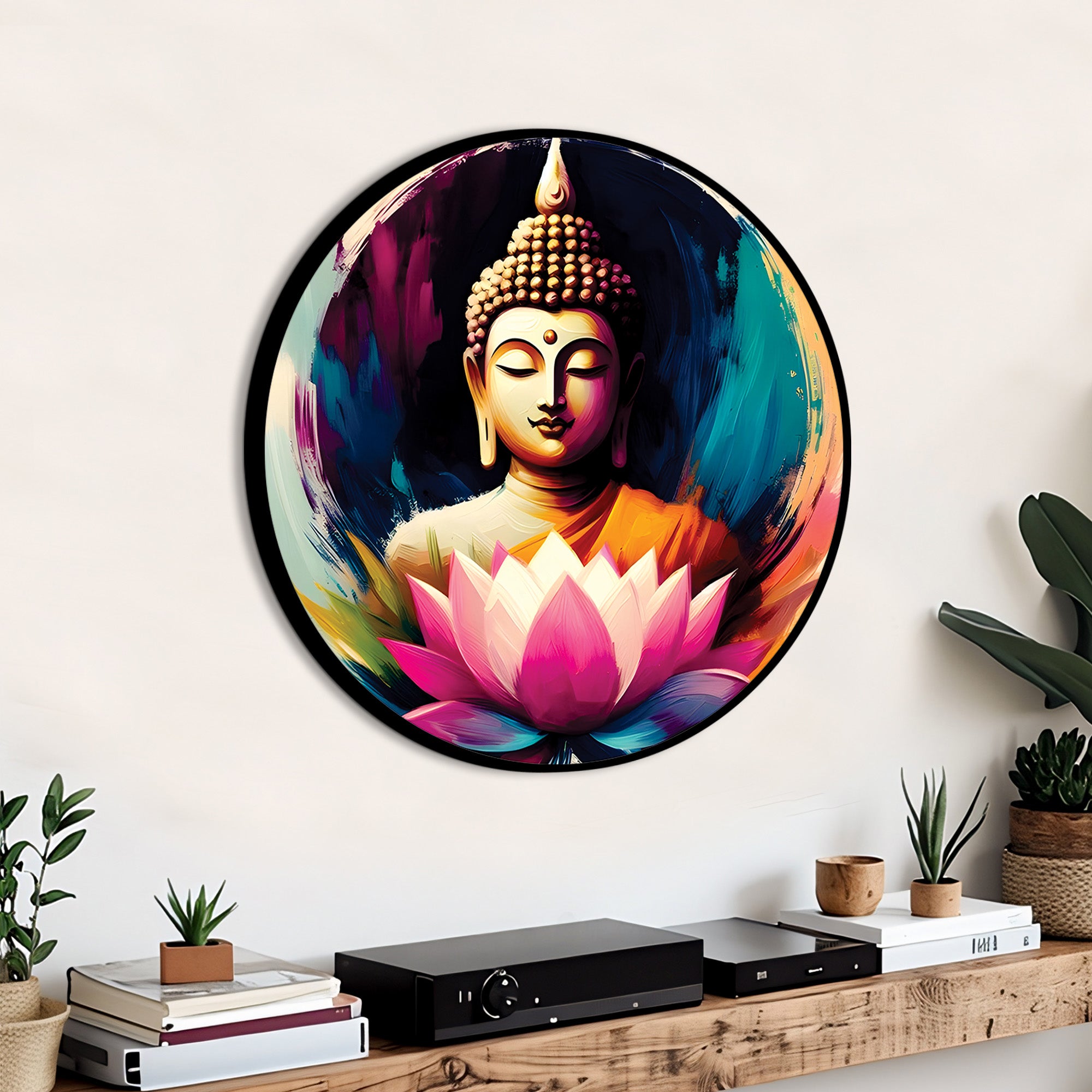 Modern Buddha Colorful Wall Painting