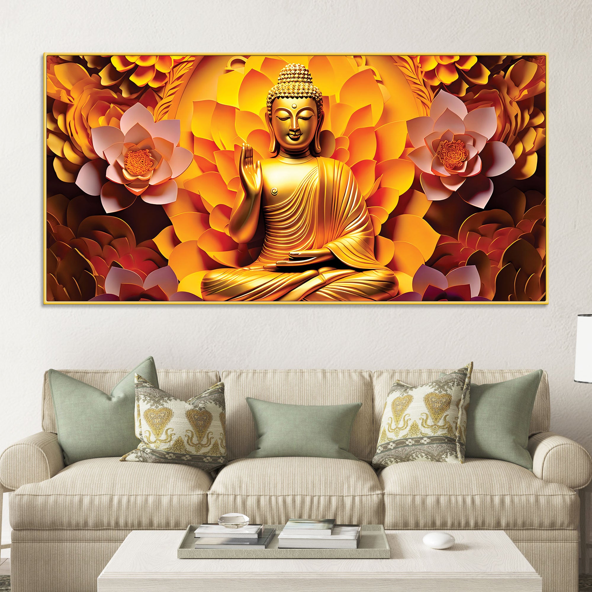 Modern Buddha Painting for Living Room Wall Décor