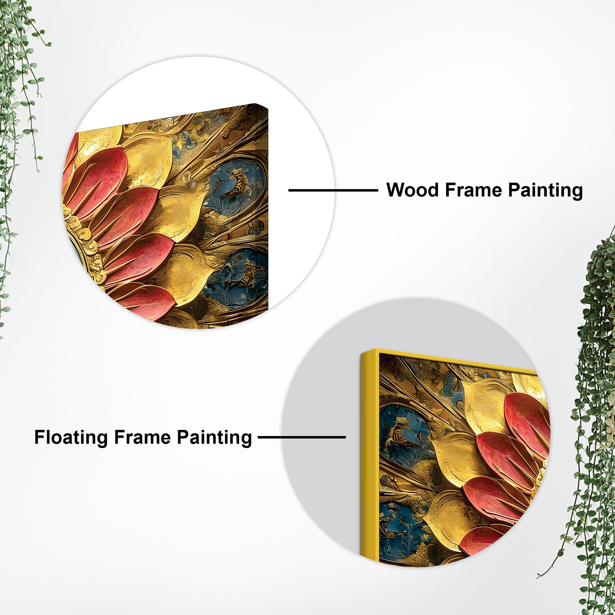 Modern Buddha Painting with Flowers – Spiritual Wall Art