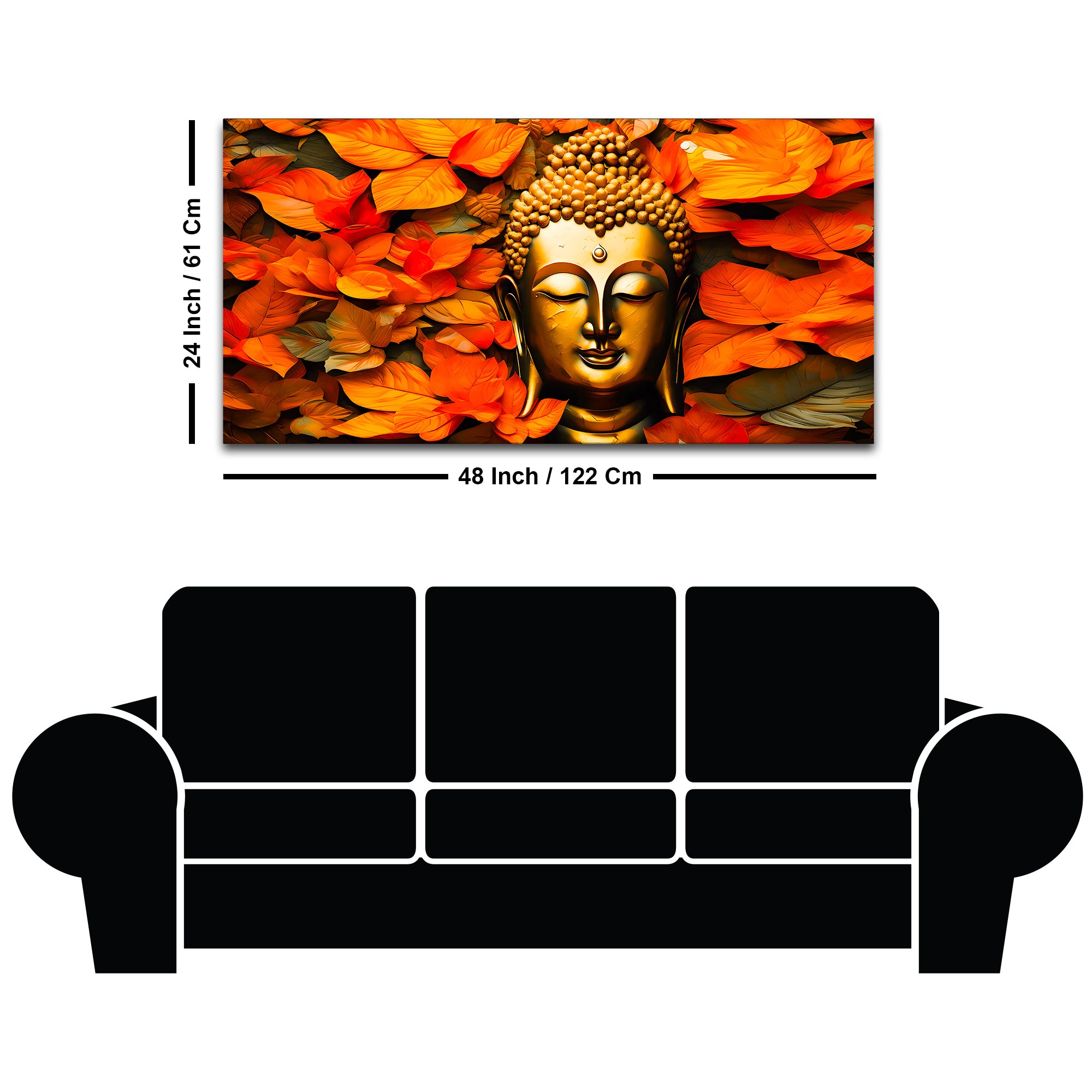Modern Buddha Wall Painting for Home & Office Décor