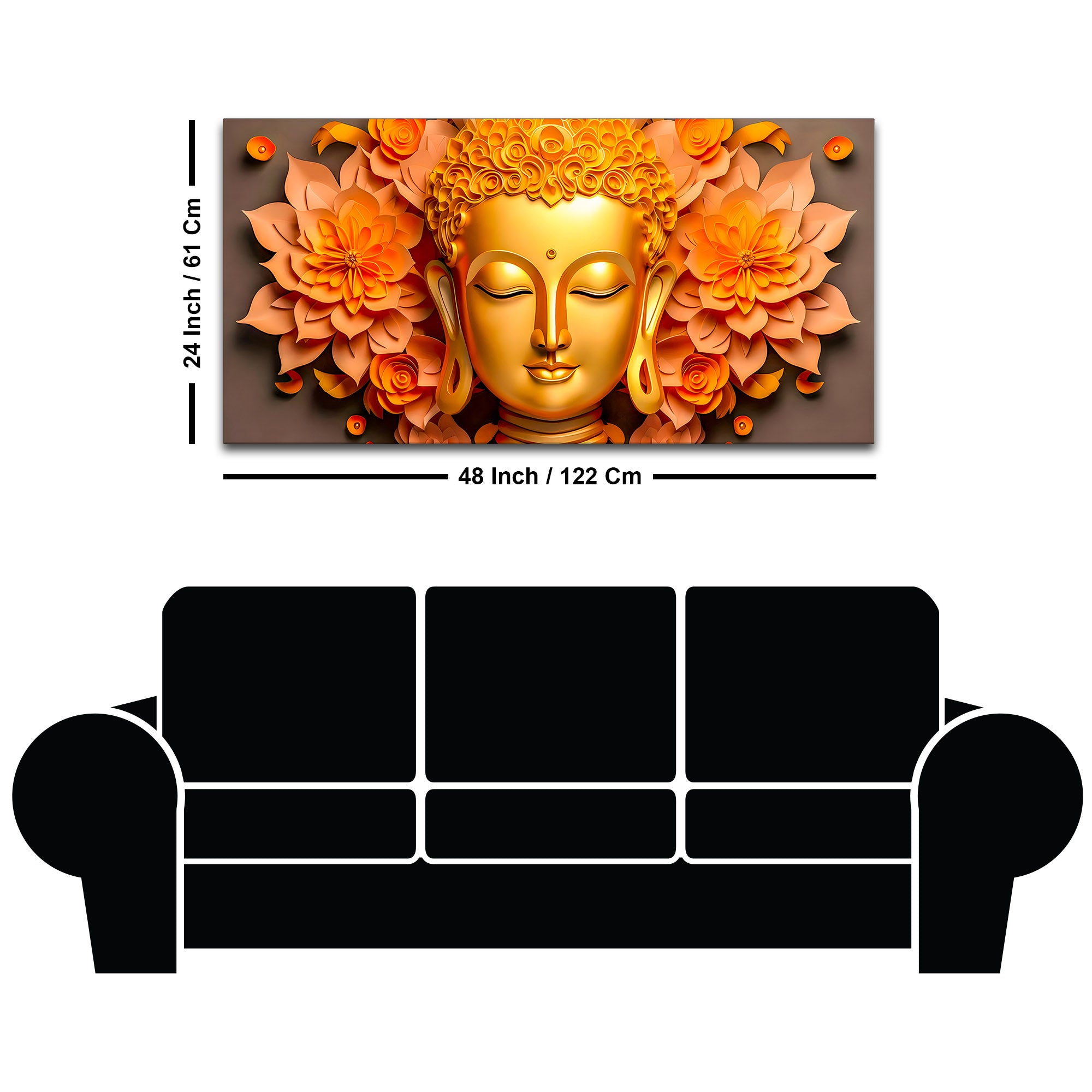 Modern Buddha Wall Painting for Stylish Living Room