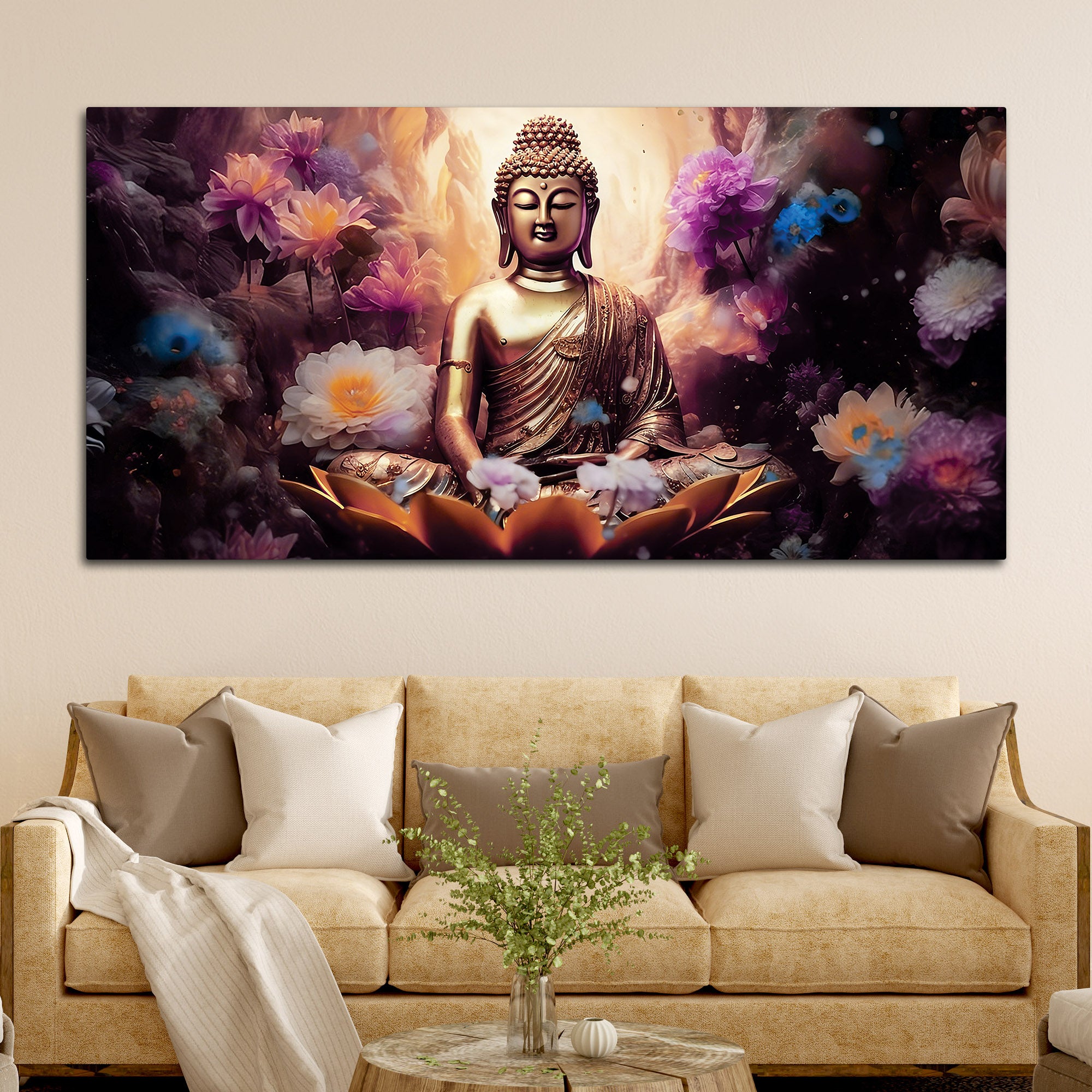 Modern Canvas Buddha Painting for Wall Art Lovers