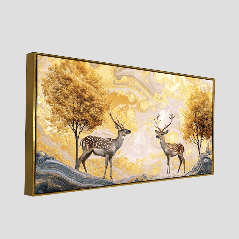 Modern Deer Nature Scenery Art Canvas Wall Painting