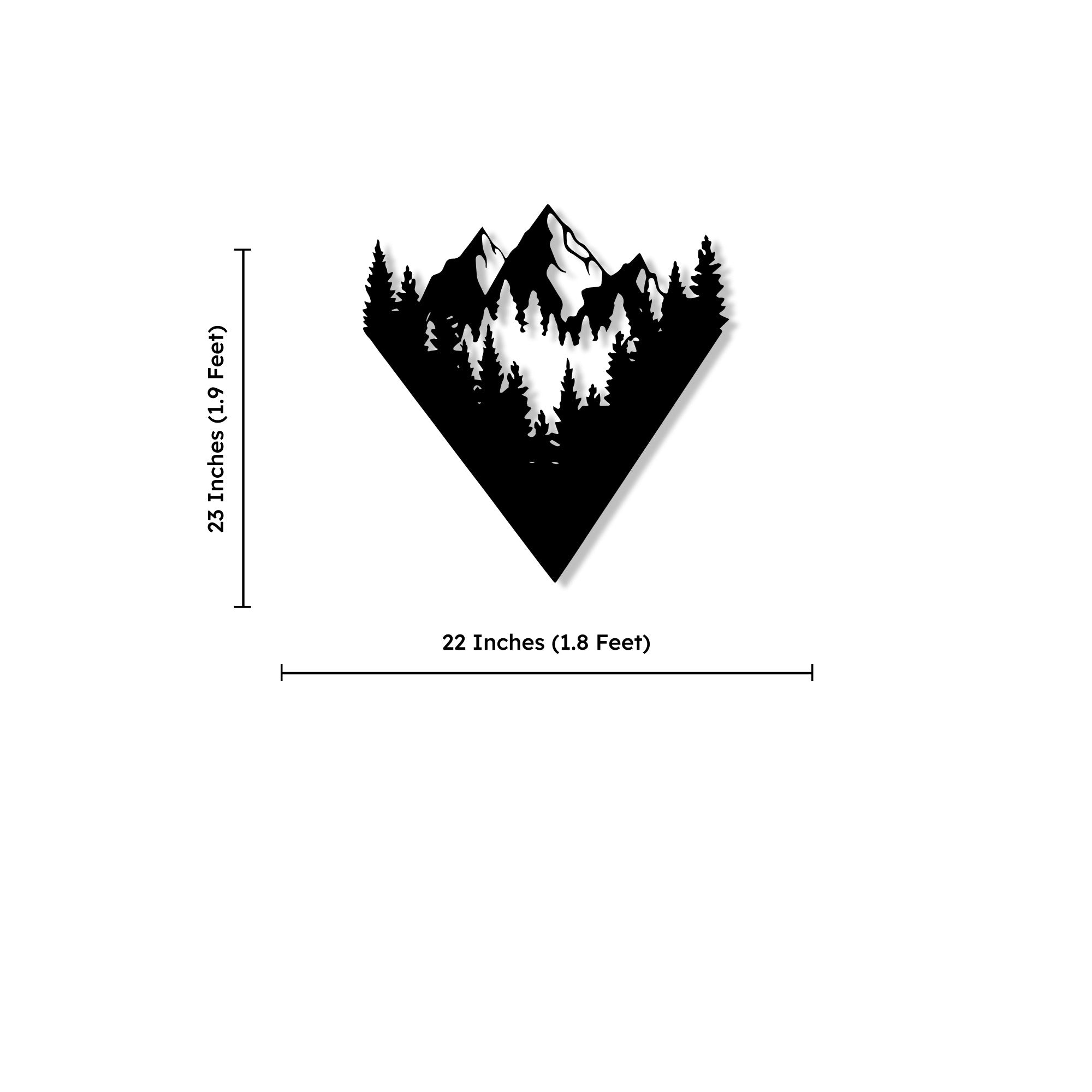 Modern Design Mountain View Metal Art Wall Decor