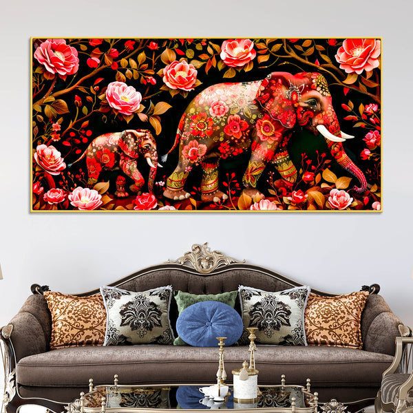 modern-floral-elephant-wall-decor-painting-luxury-canvas-home-decor