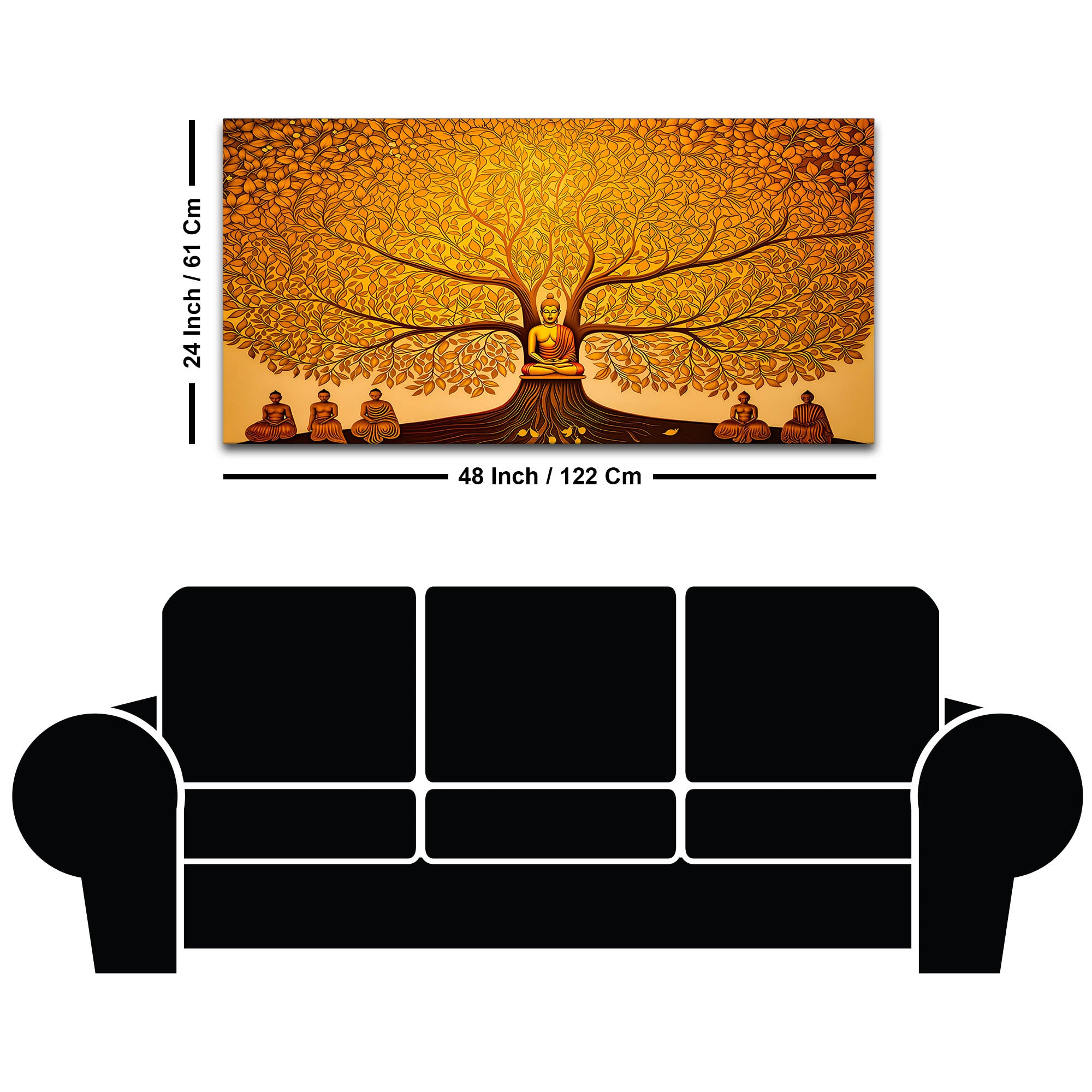 Modern Lord Buddha Canvas Painting for Living Room & Bedroom