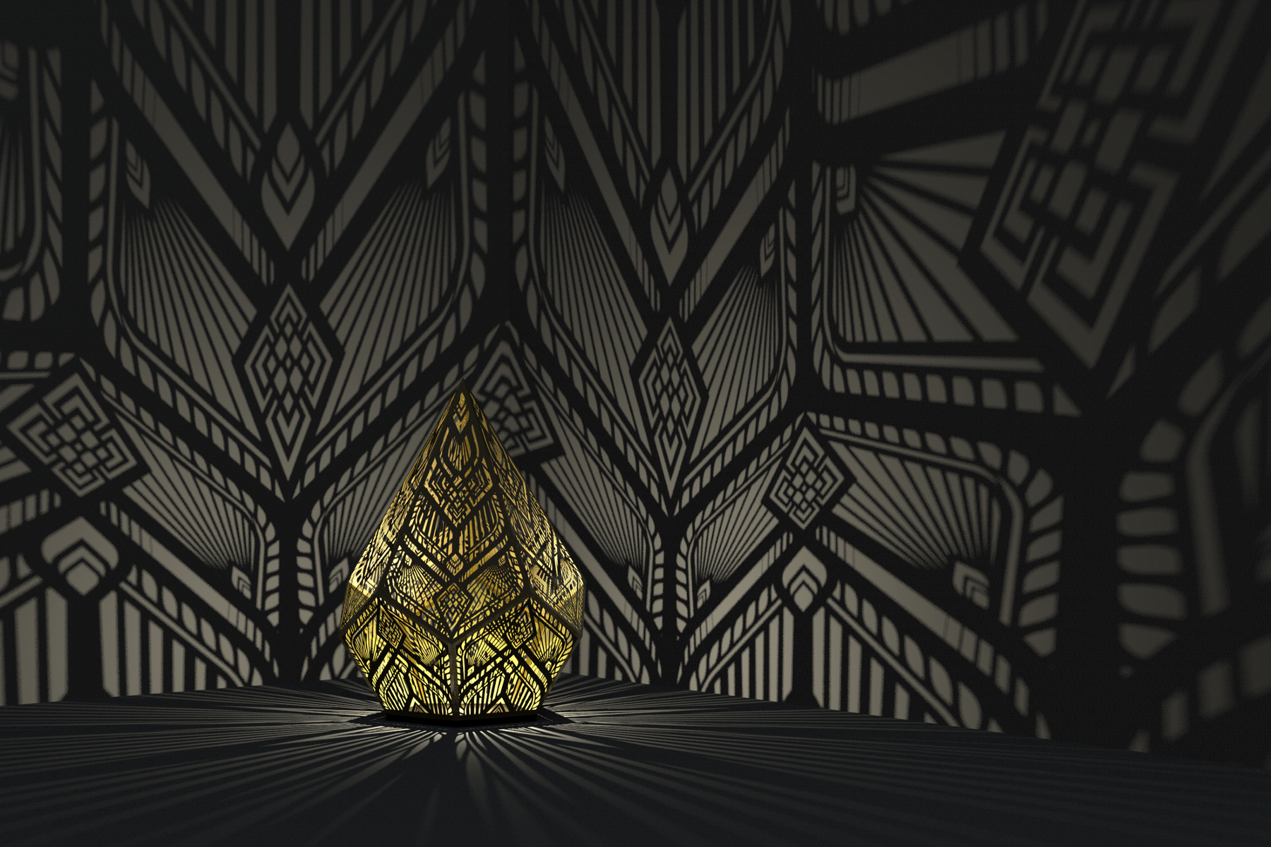 Modern Pattern Golden Table Lamp