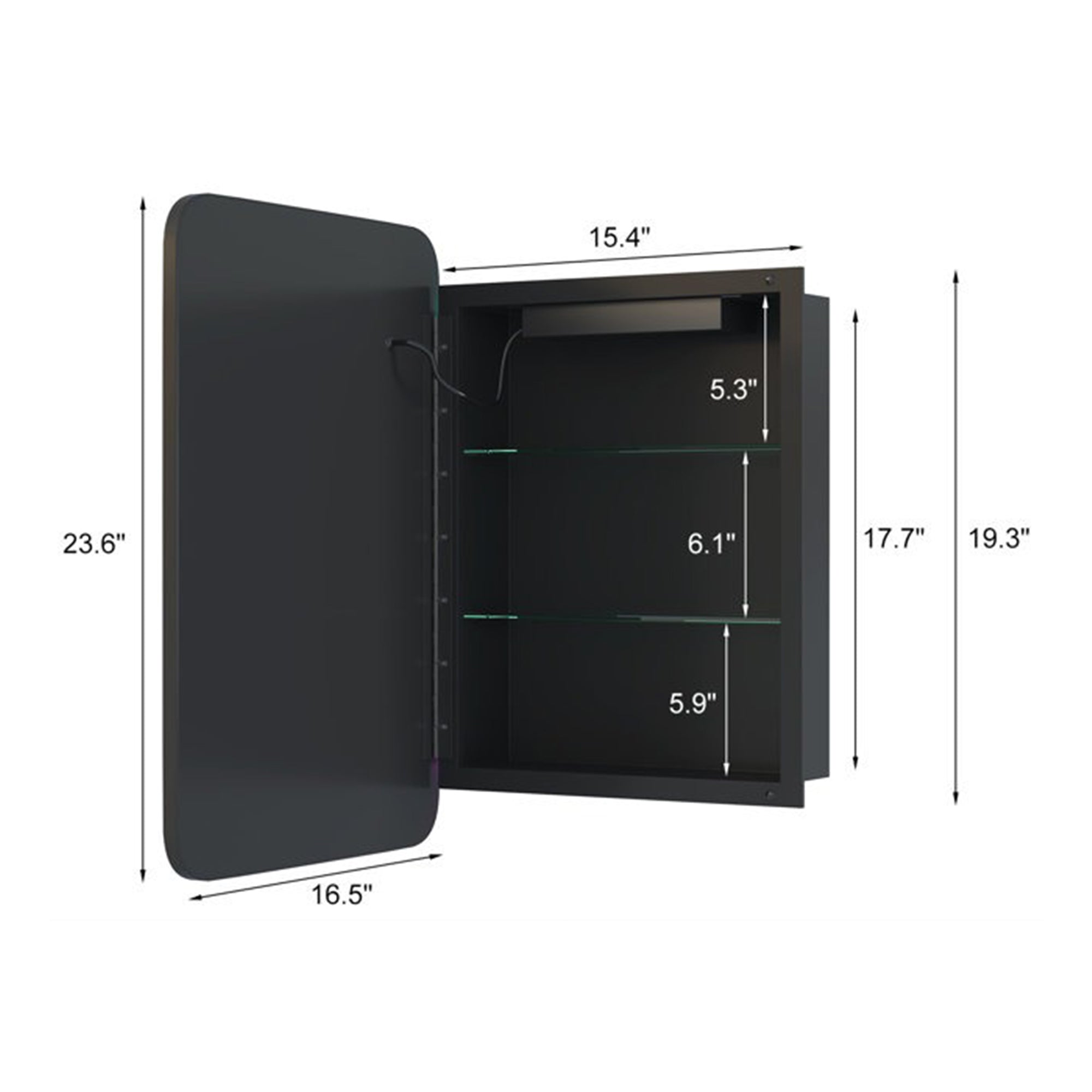 Modern RGB Mirror Cabinet with Ambient Glow and Storage