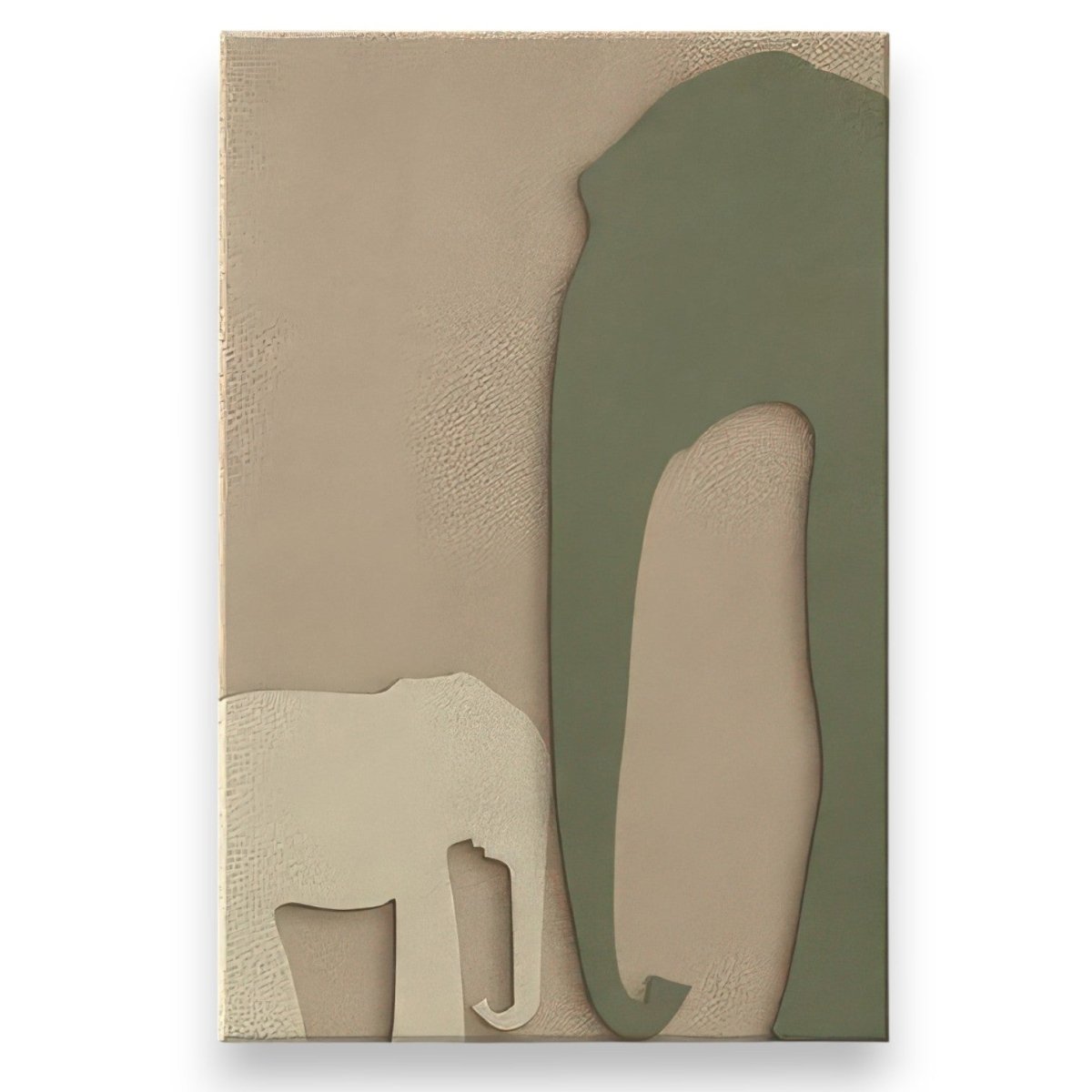 Modern Safari Elephant Duo Inspired 3D Wall Art Home Decor