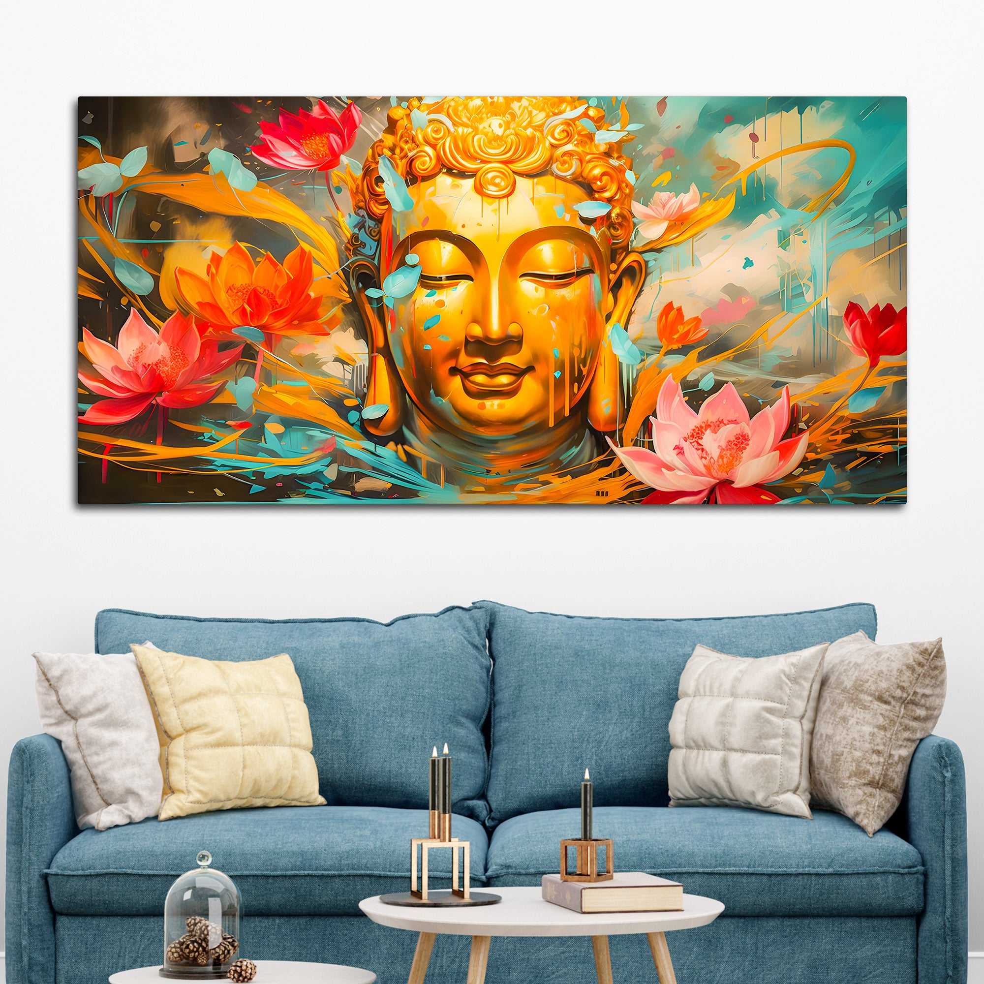 Modern Spiritual Buddha Canvas Painting for Wall Decor