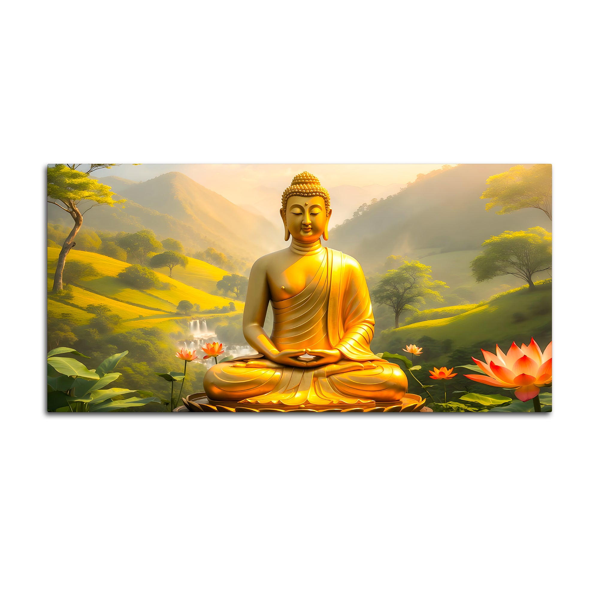 Modern Spiritual Gautam Buddha Wall Painting for Home & Office
