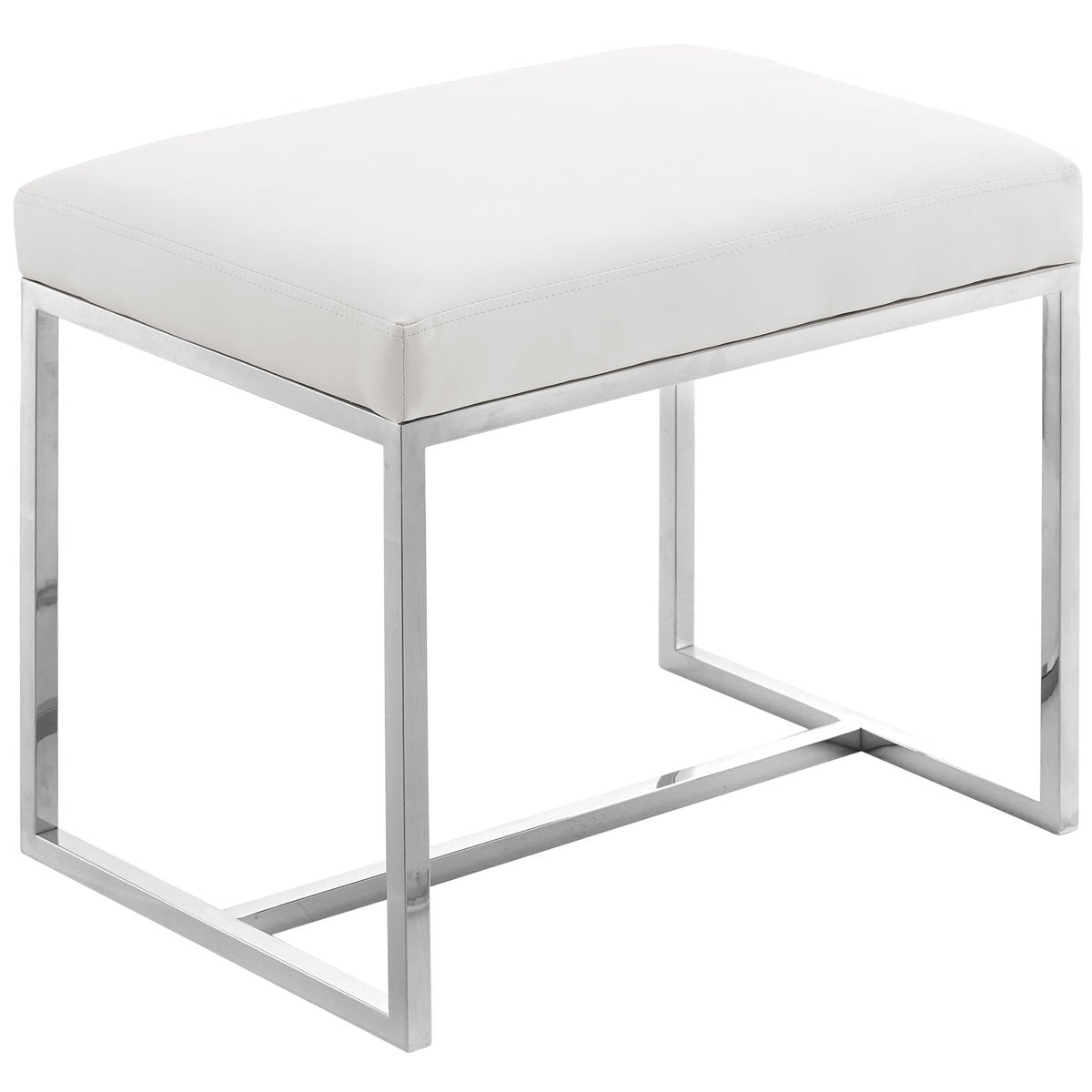 Modern Upholstered Stool with Durable Stainless Steel Frame