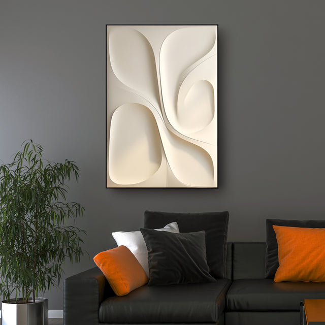 Modern Vertical 3D Wall Decor with Soft Curved Texture