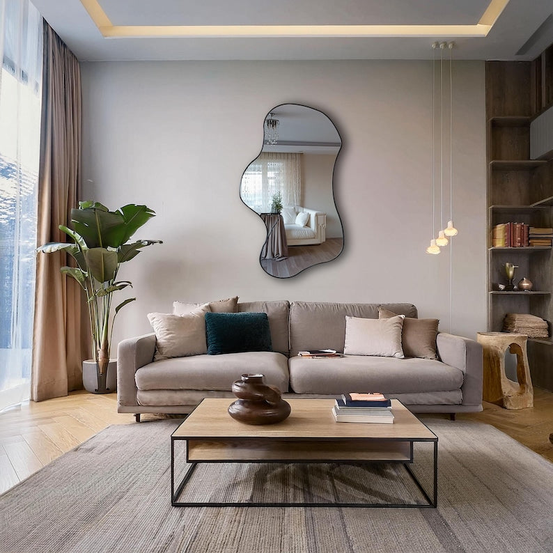 Modern Wall Mirror | Irregular Shape Decorative Home Mirror