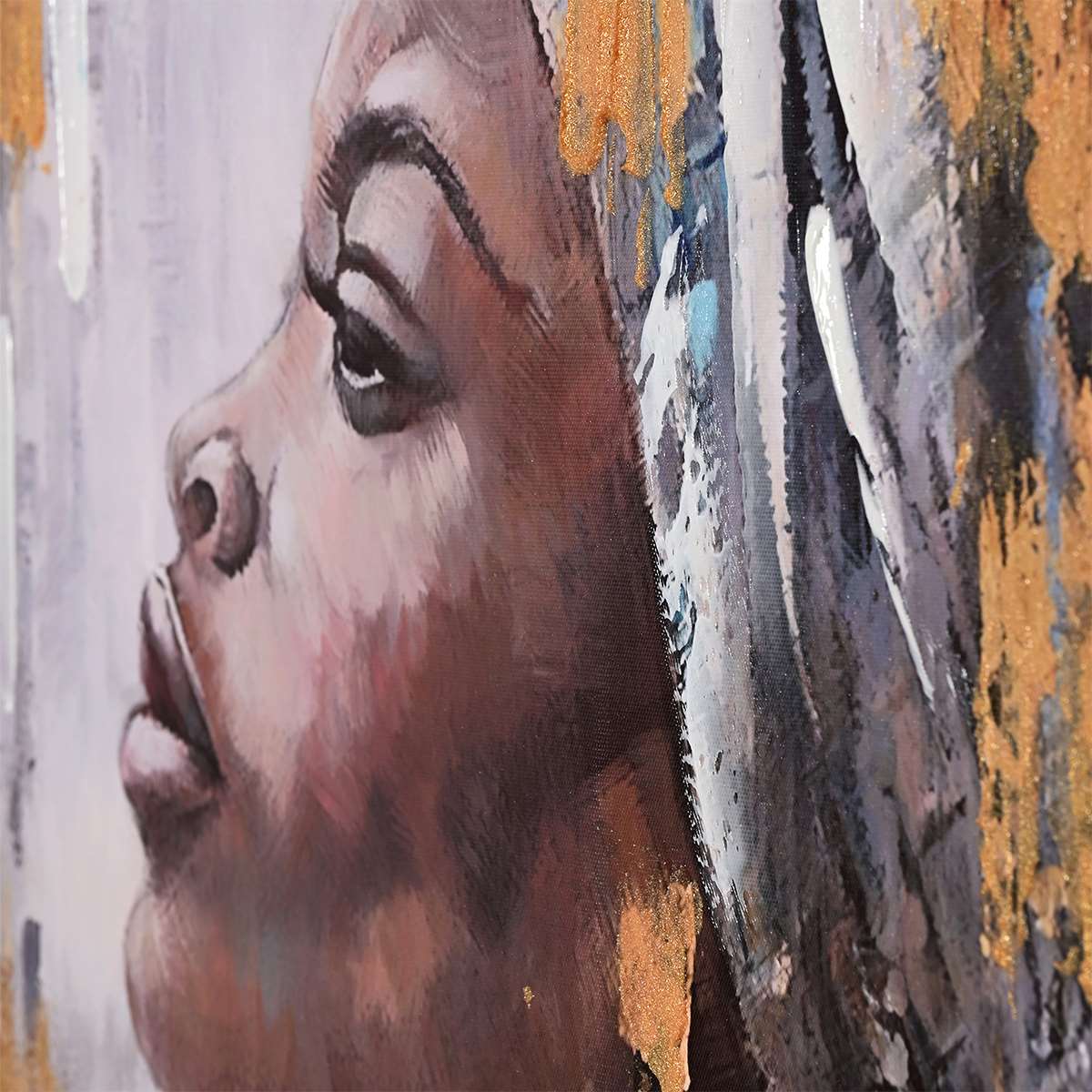 Mrembo in her Beauty Hand Painted Wall Painting with Floating Frame