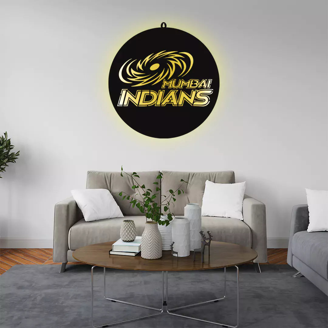 Mumbai Indians MI LED Wall Hanging Frame for Cricket Wall Decor