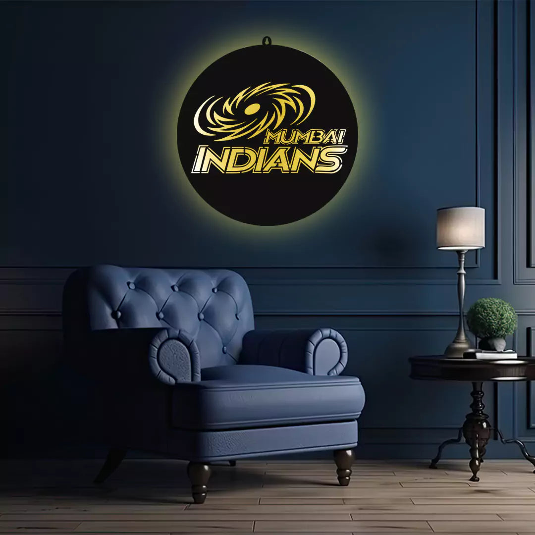 Mumbai Indians MI LED Wall Hanging Frame for Cricket Wall Decor