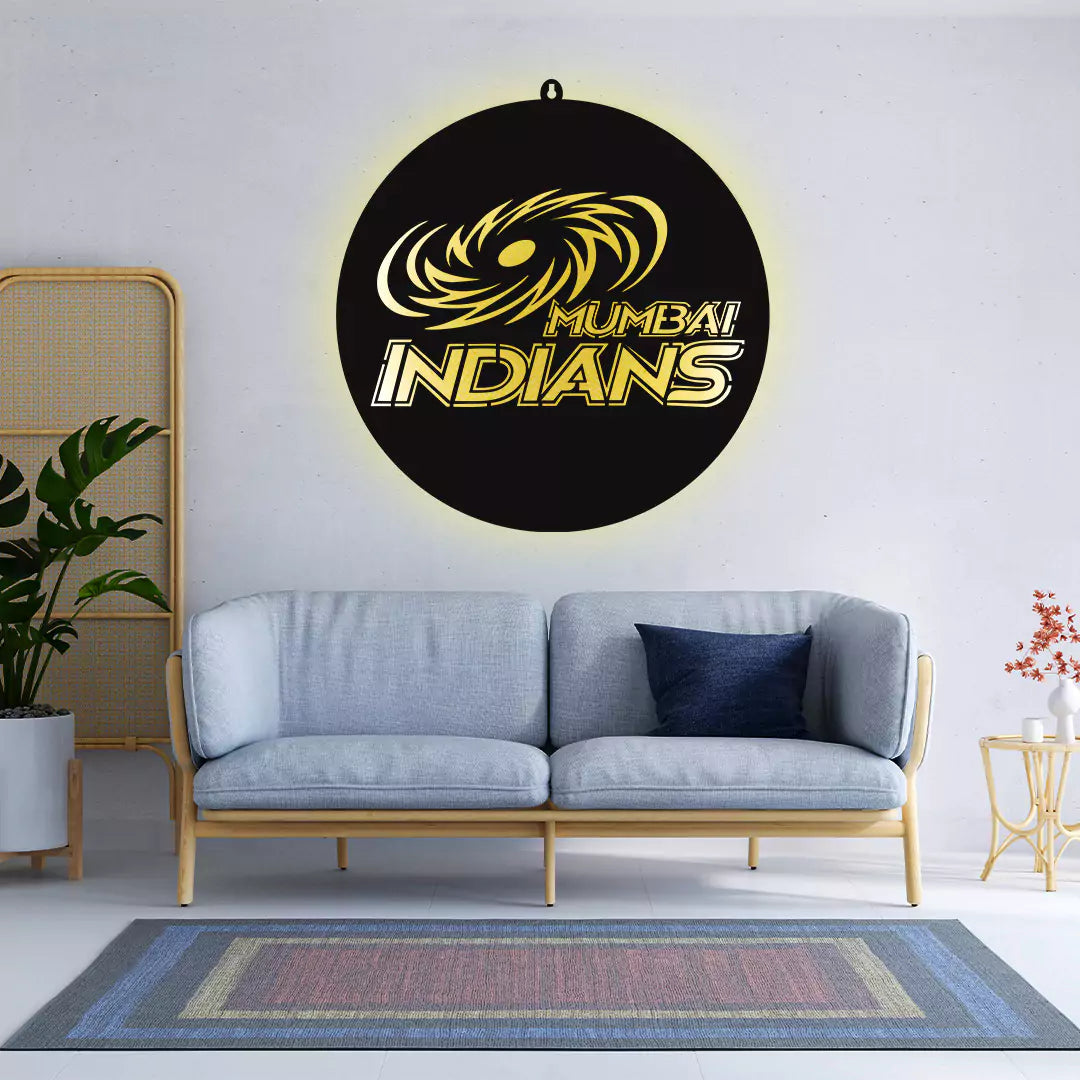 Mumbai Indians MI LED Wall Hanging Frame for Cricket Wall Decor