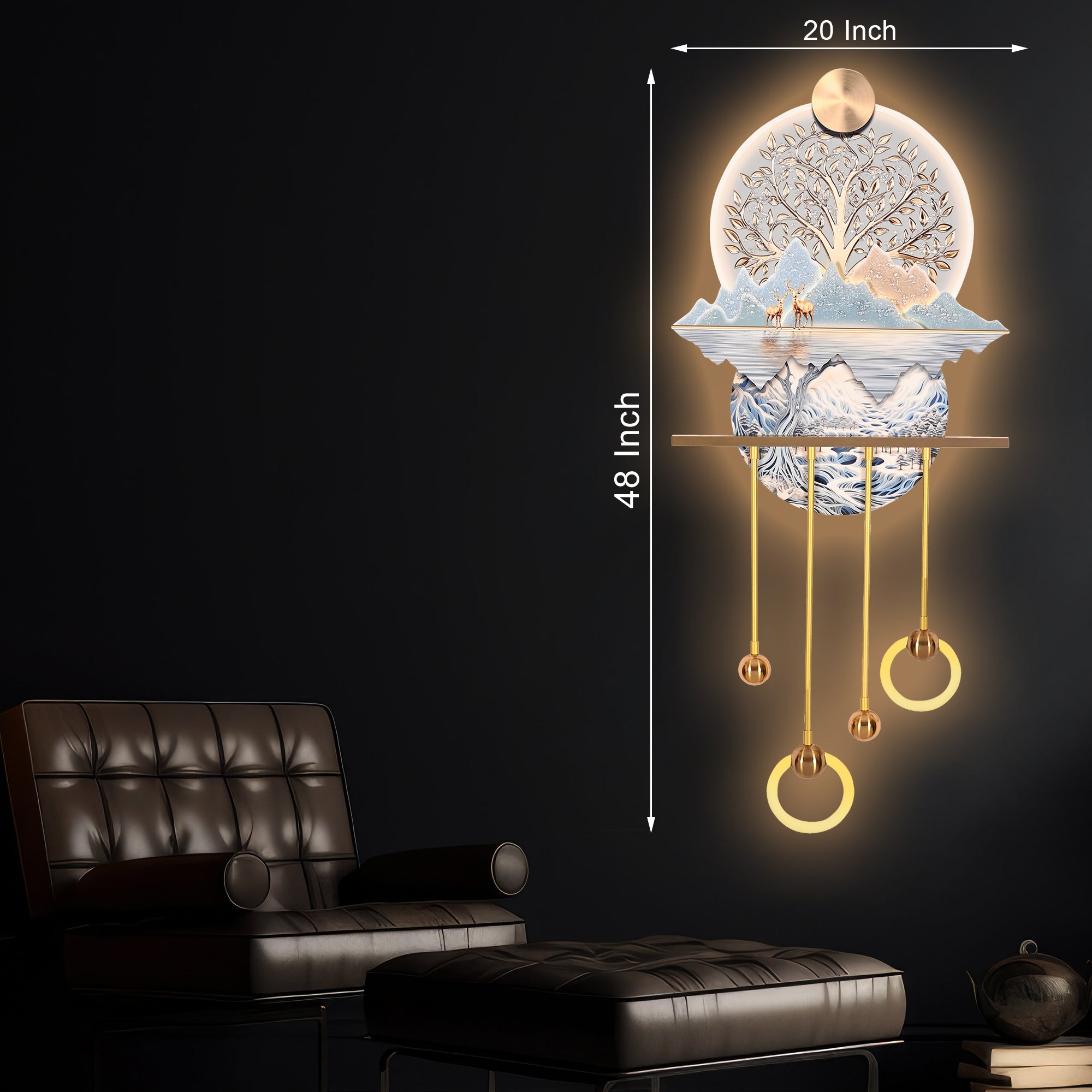 Mystic Woodland Crystal Glass Backlit LED Painting