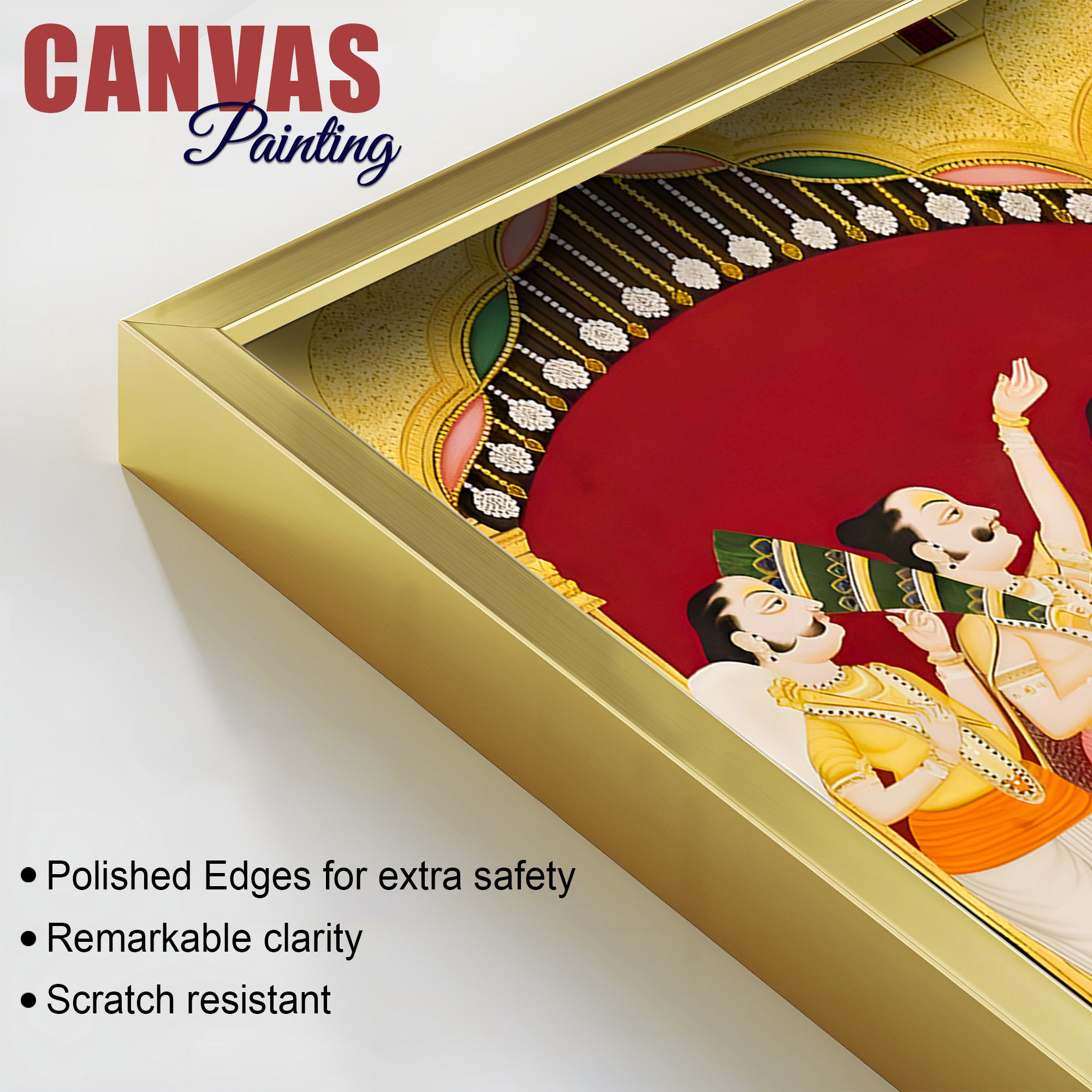 Mythological Krishna Wall Painting | Spiritual Living Room Decor