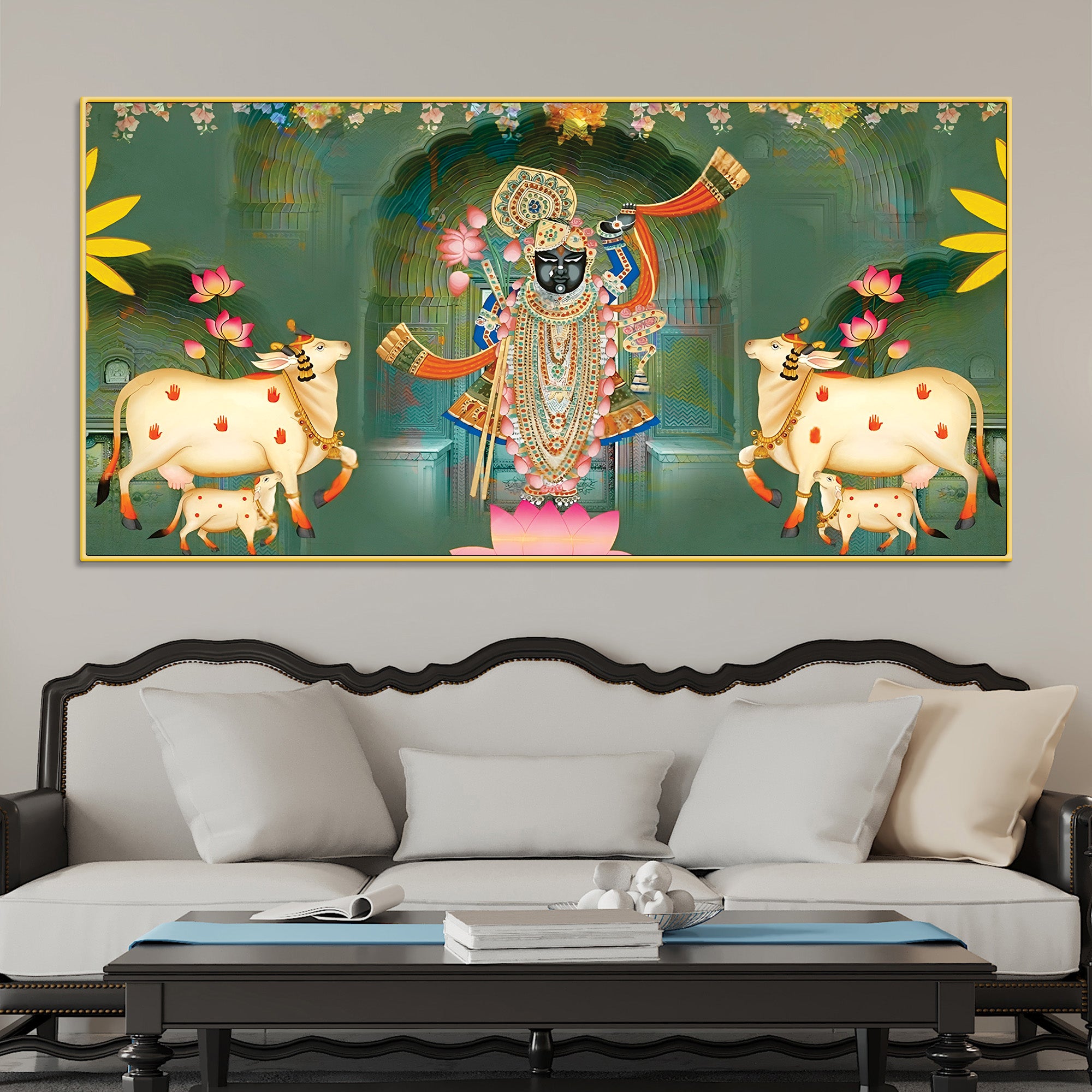 Nathdwara Style Shrinathji Pichwai Canvas Wall Painting