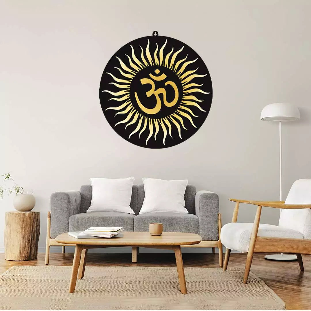 Om Sunray Round LED Wall Light for Temple and Wall Decor