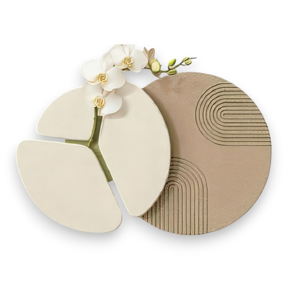 Orchid Bloom Abstract Circle 3D Wall Art Home Decor