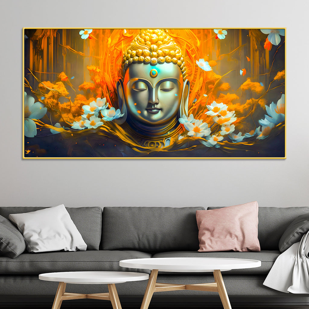 Peace & Calm Buddha Canvas Painting for Living Room Wall