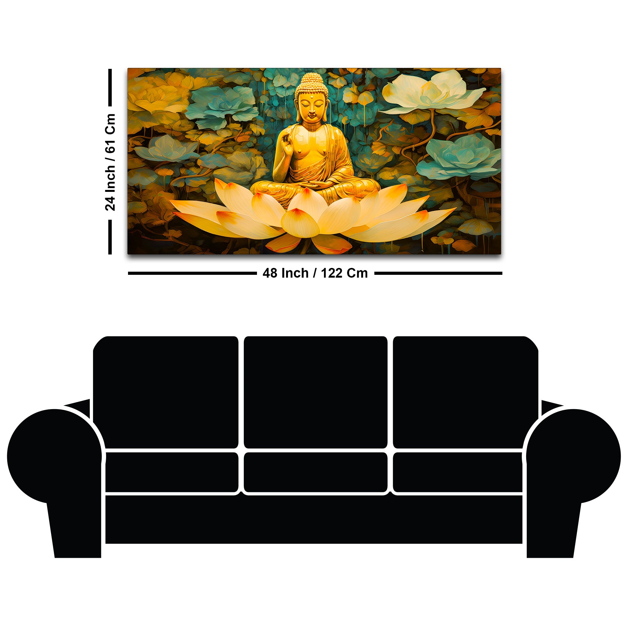 Peaceful Buddha Canvas Painting for Modern Wall Décor