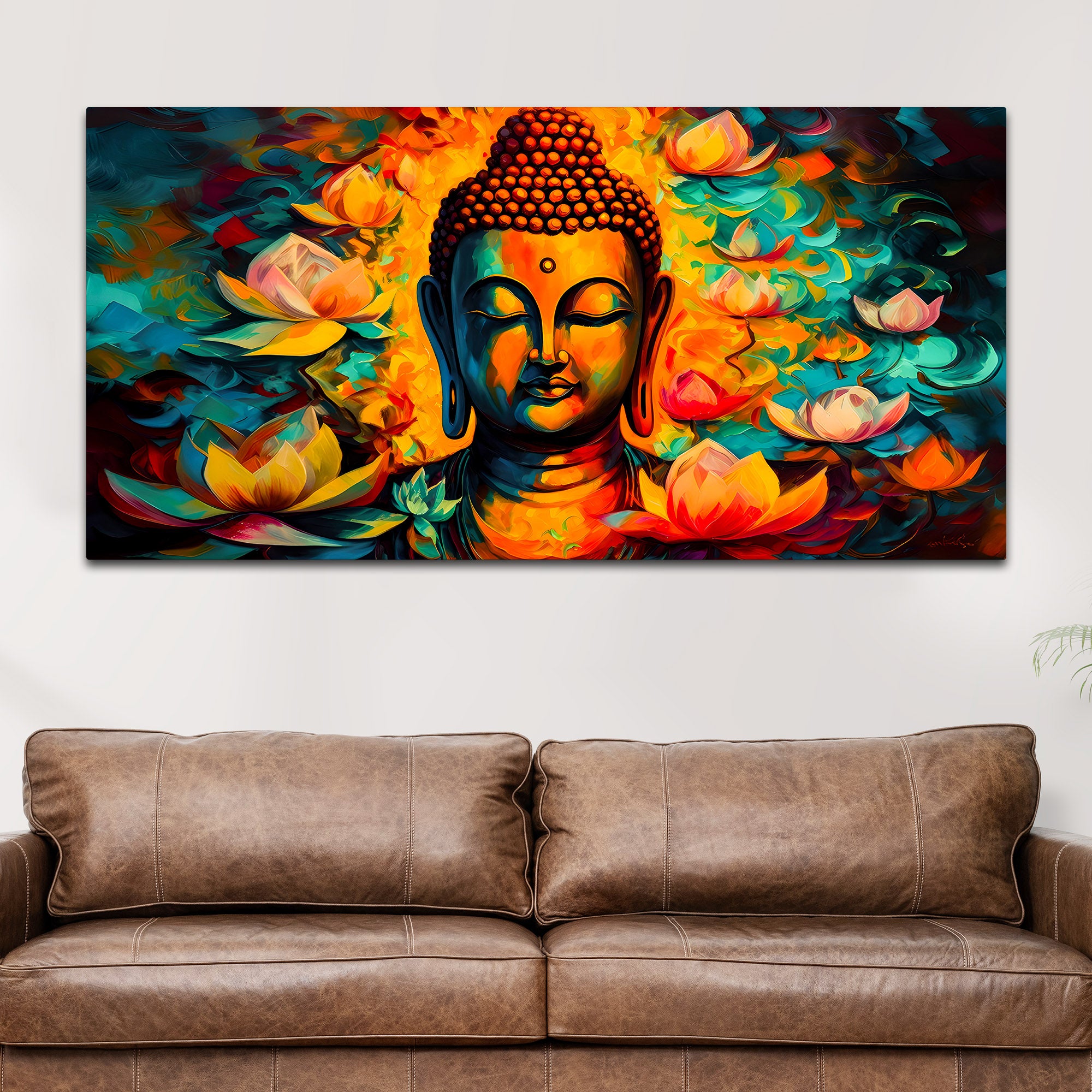 Peaceful Buddha Canvas Wall Painting for Calm & Harmony