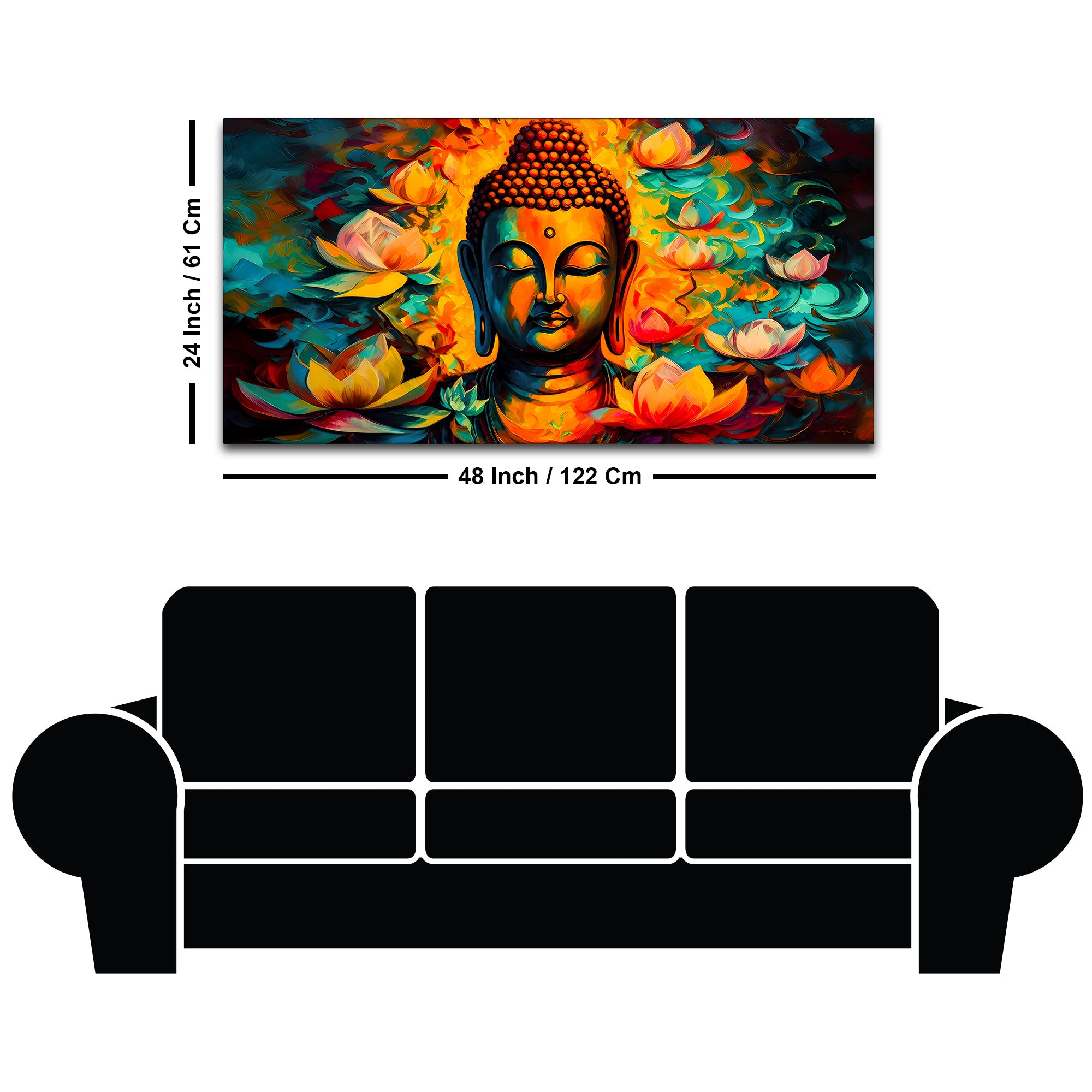 Peaceful Buddha Canvas Wall Painting for Calm & Harmony