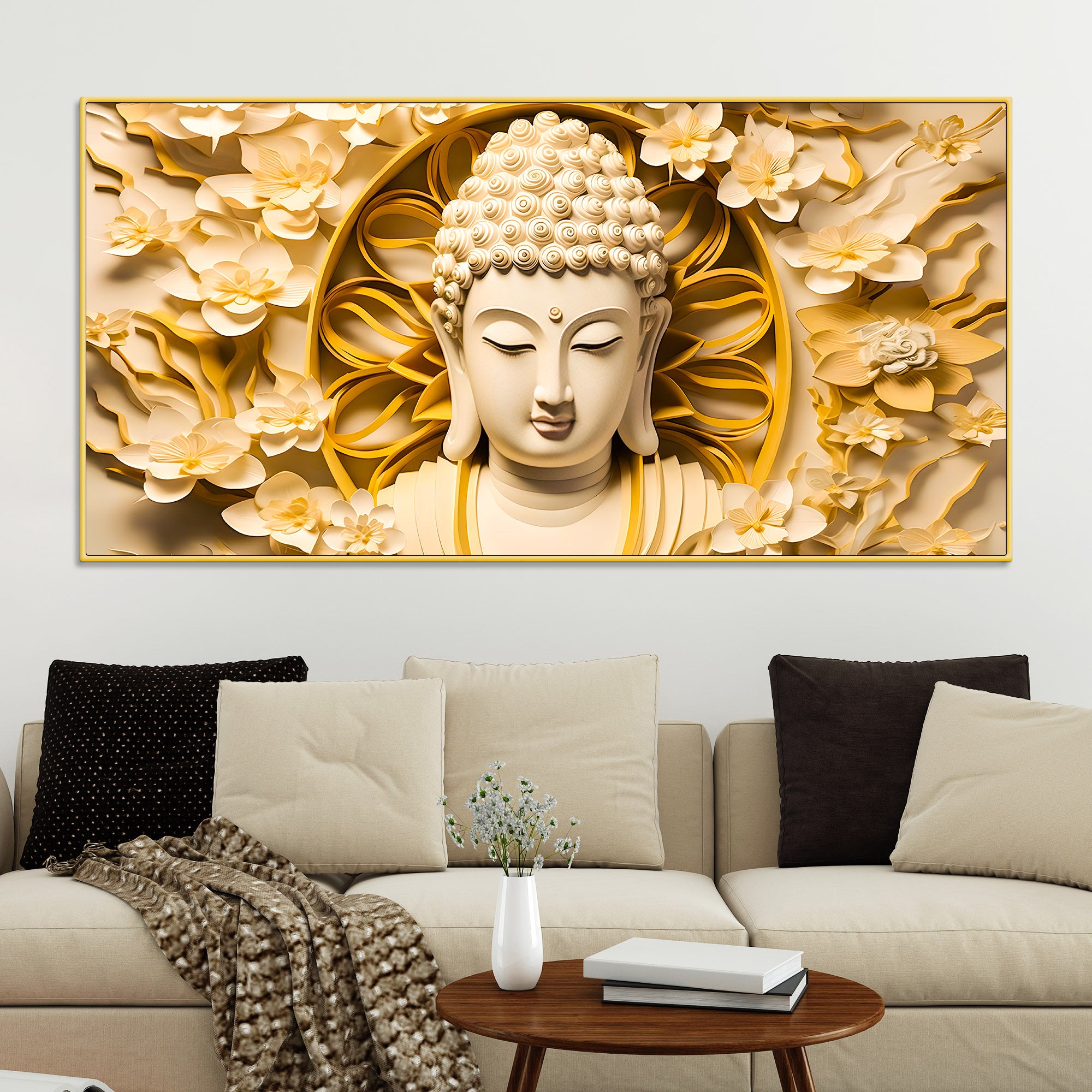 Peaceful Buddha Canvas Wall Painting for Home Decoration