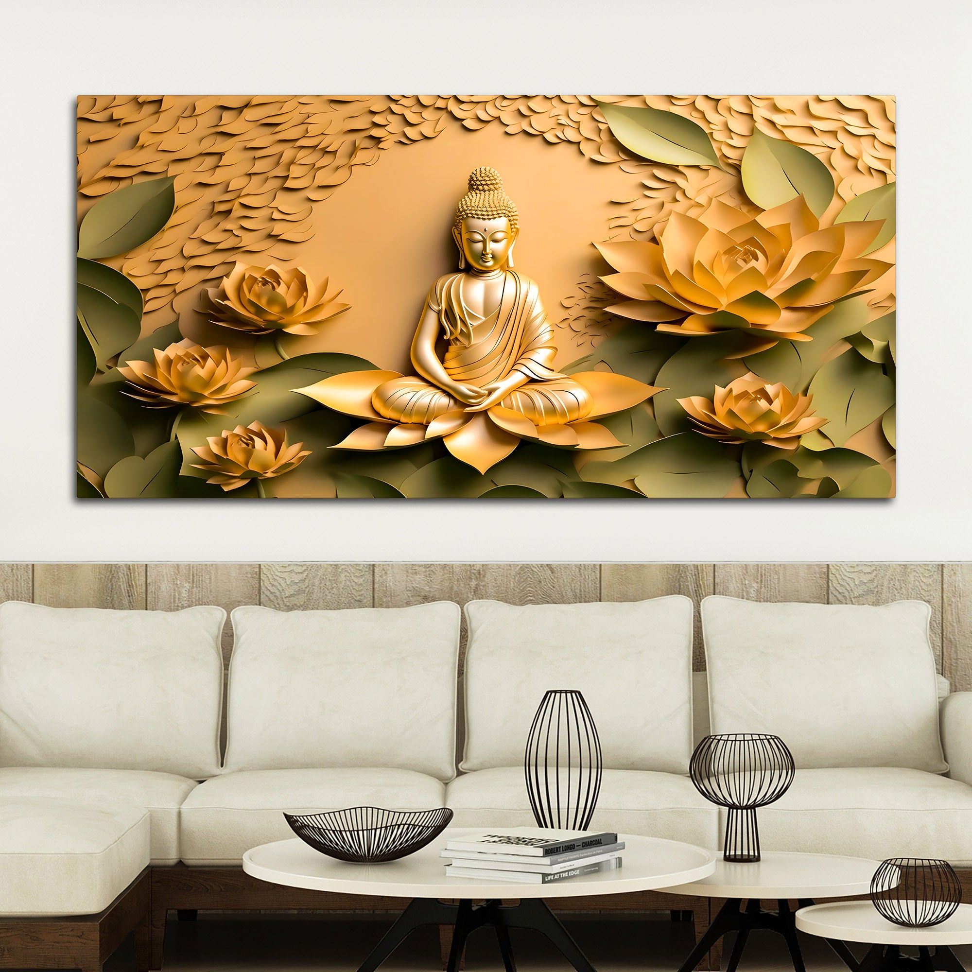 Peaceful Buddha Canvas Wall Painting for Living Room Decor