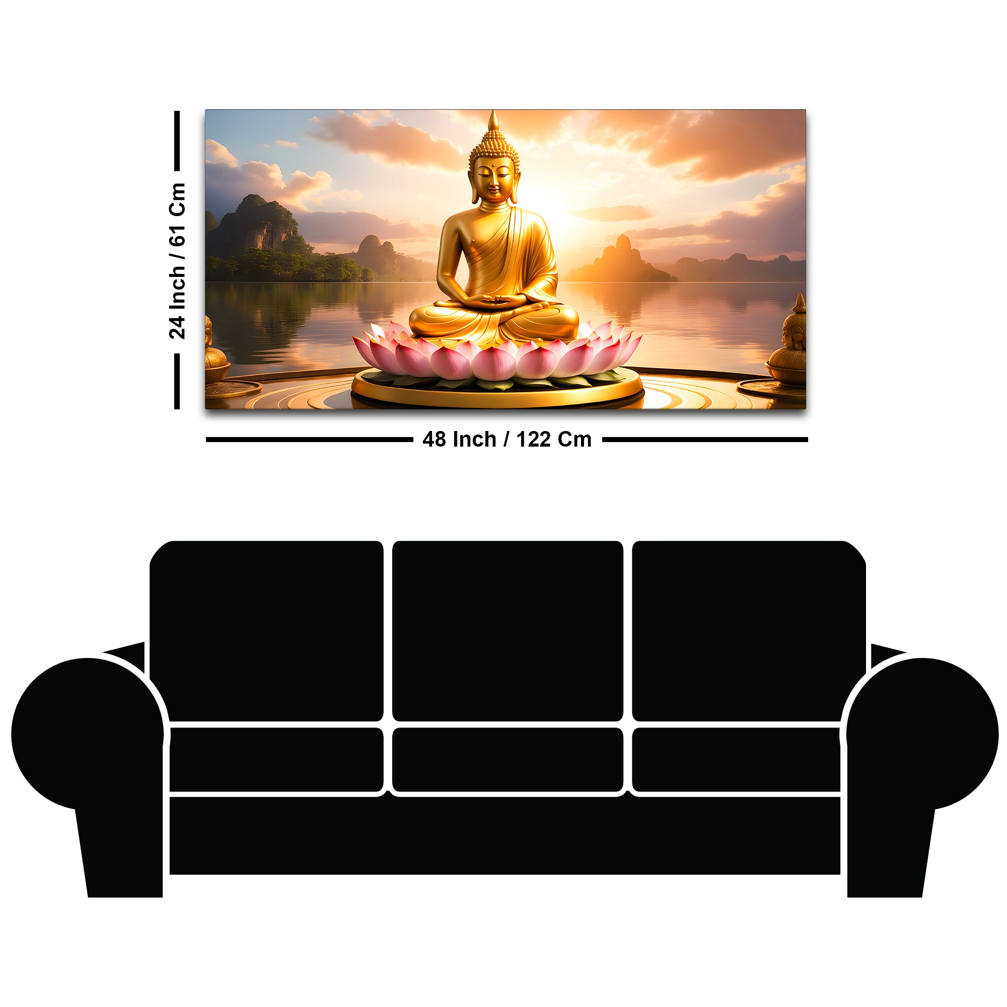 Peaceful Buddha Canvas Wall Painting for Modern Home Decoration
