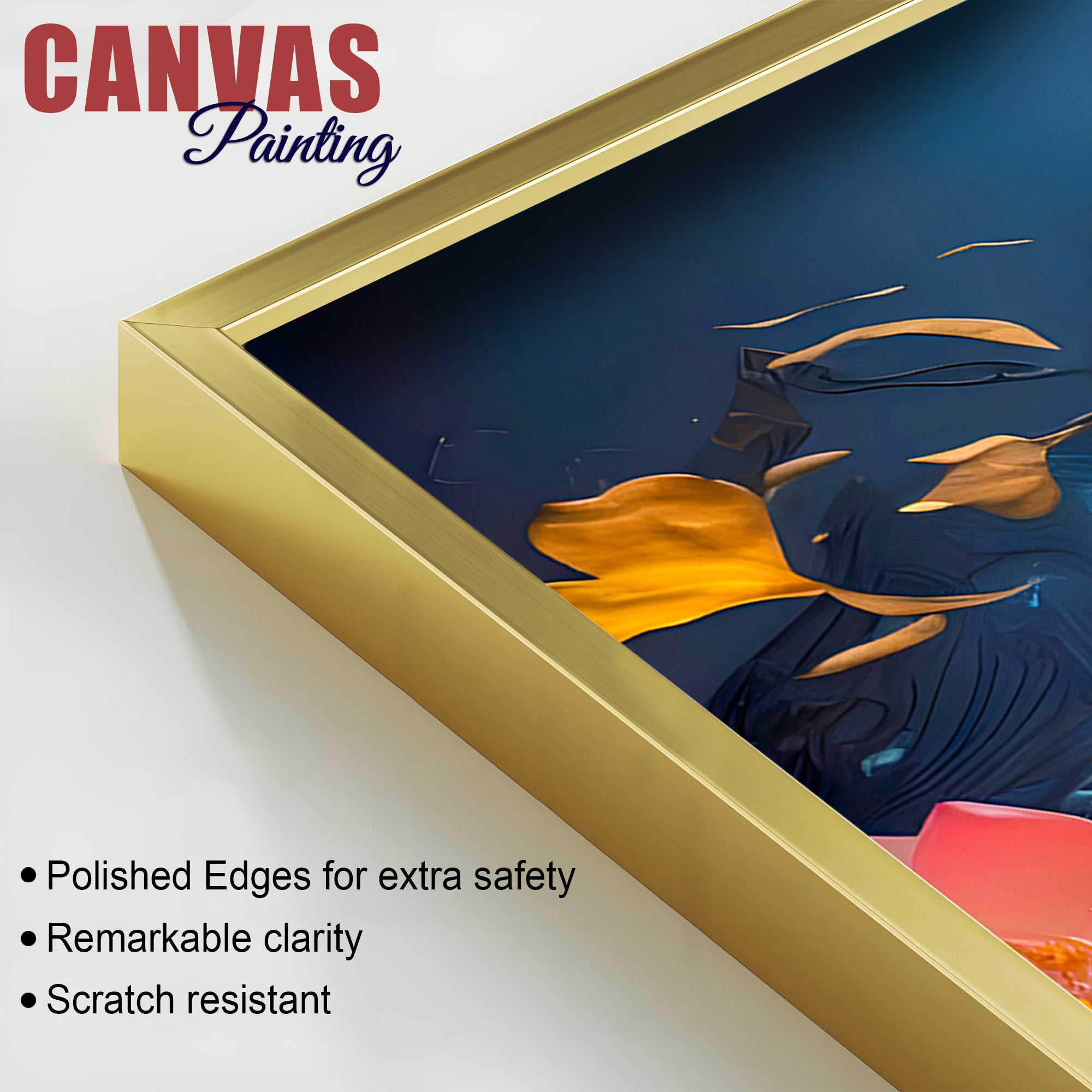 Peaceful Buddha Floral Canvas Painting for Home