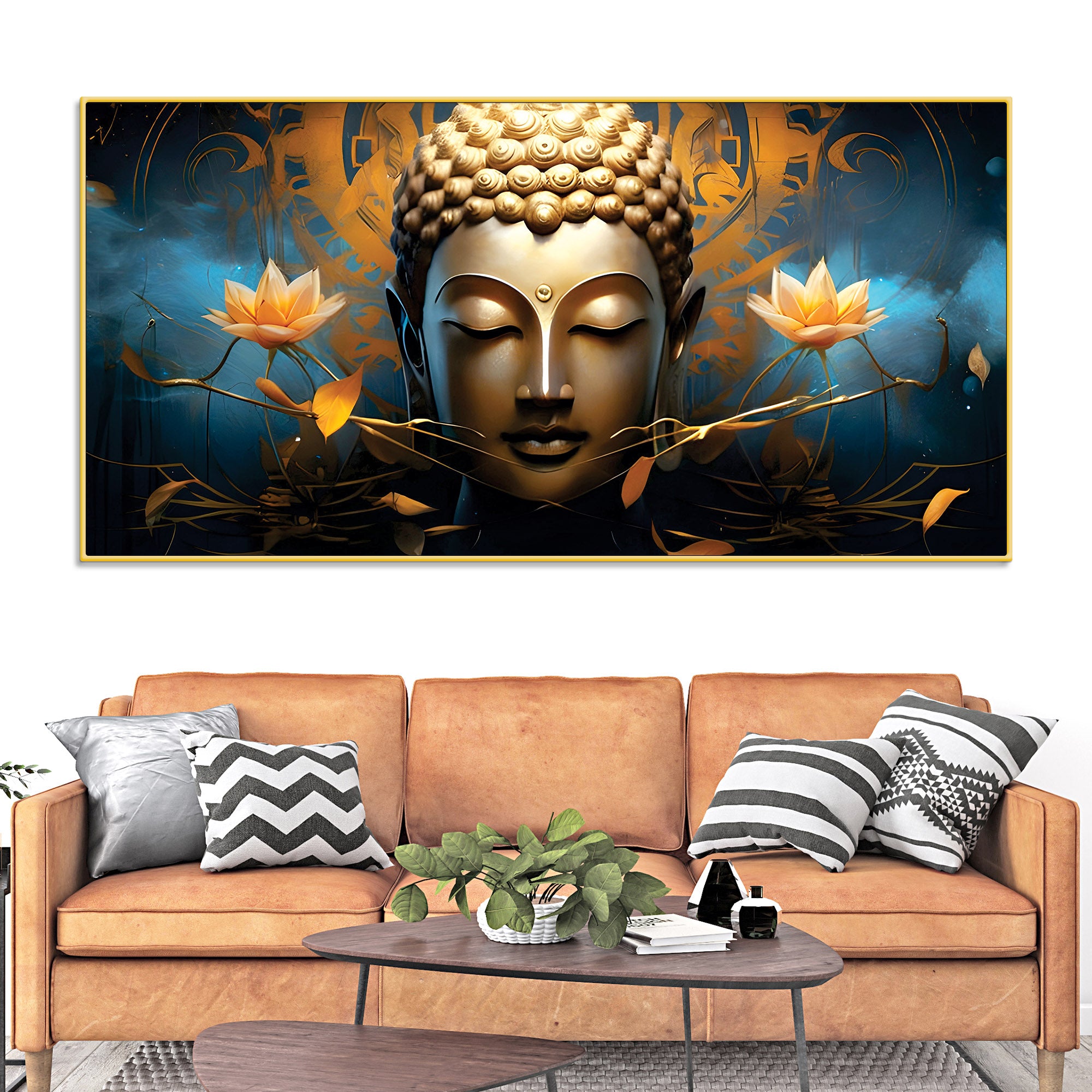 Peaceful Buddha Painting for Wall Decoration Ideas