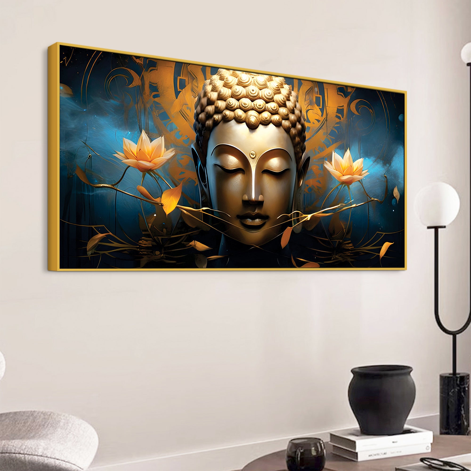 Peaceful Buddha Painting for Wall Decoration Ideas