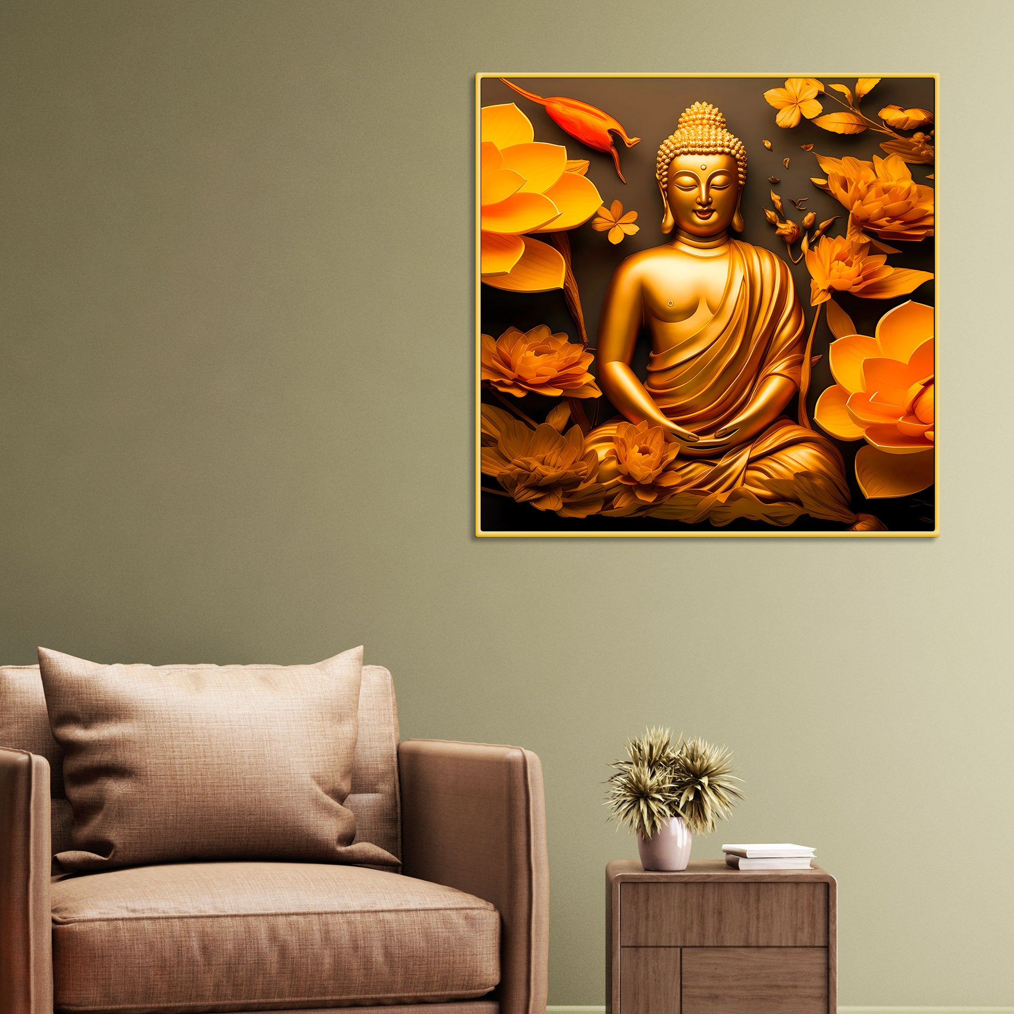 Peaceful Buddha Wall Art Painting for Home & Office