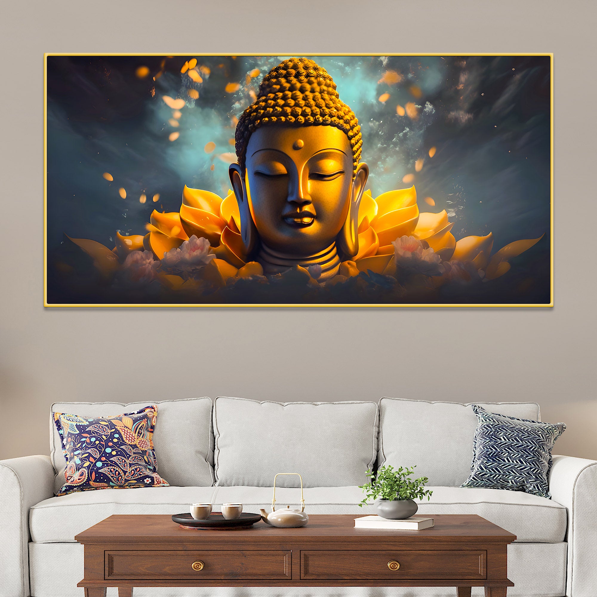 Peaceful Buddha Wall Painting for Modern Interiors