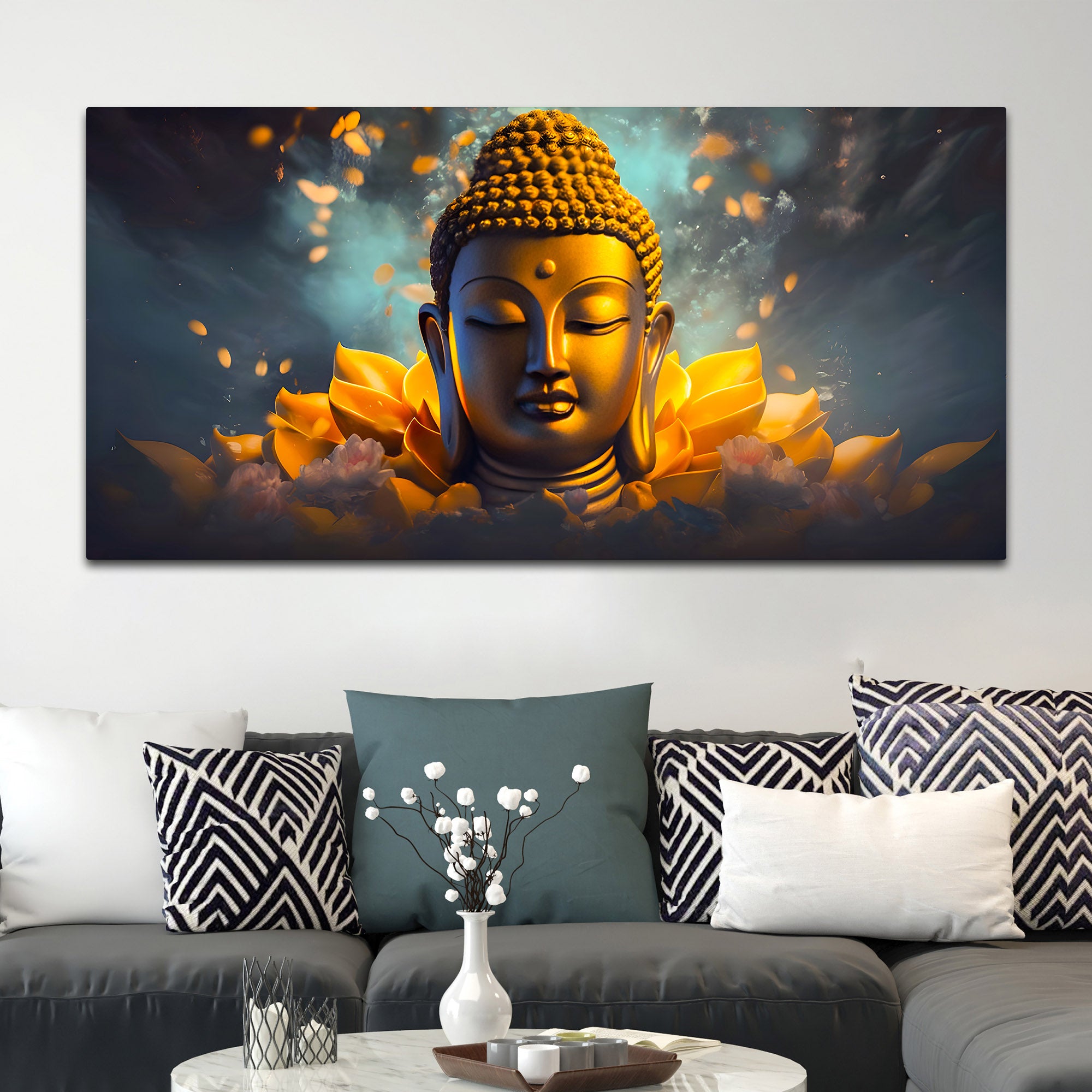 Peaceful Buddha Wall Painting for Modern Interiors