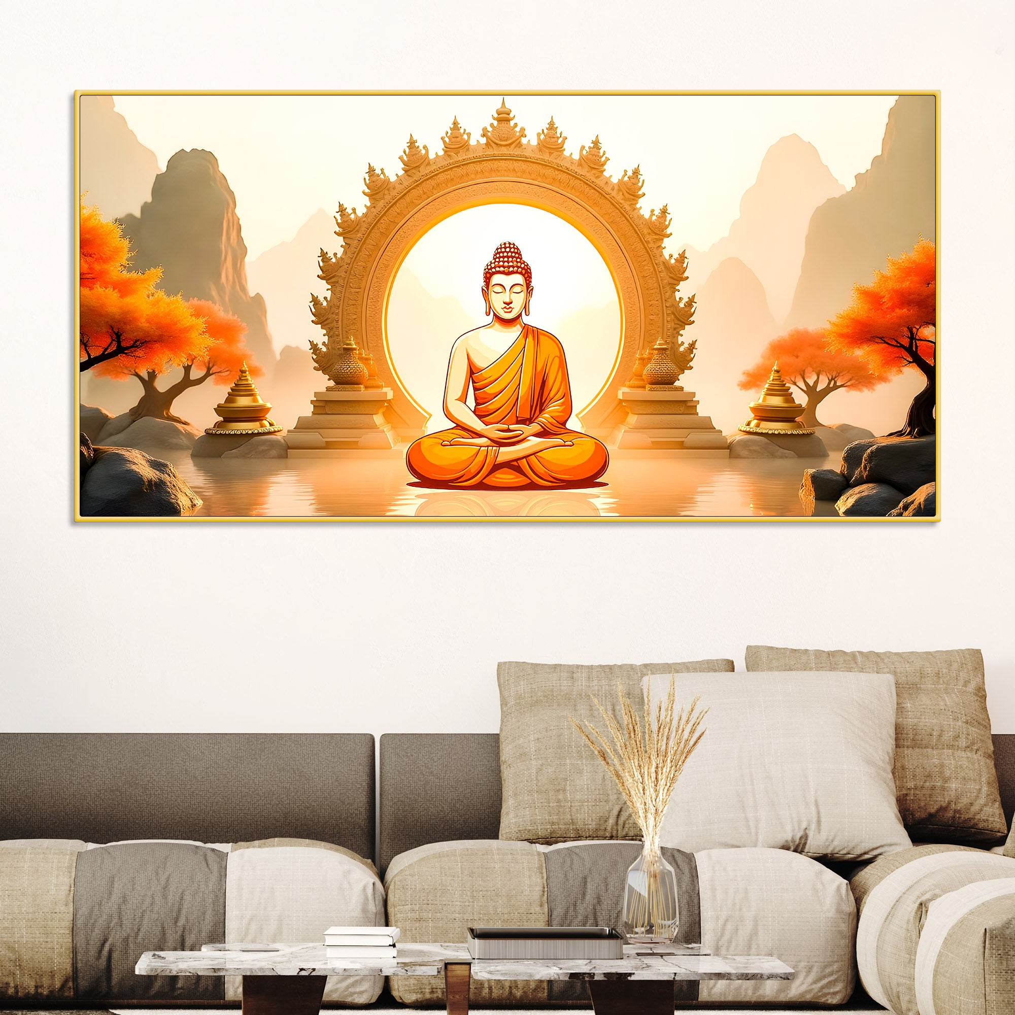 Peaceful Decor Buddha Wall Canvas Painting