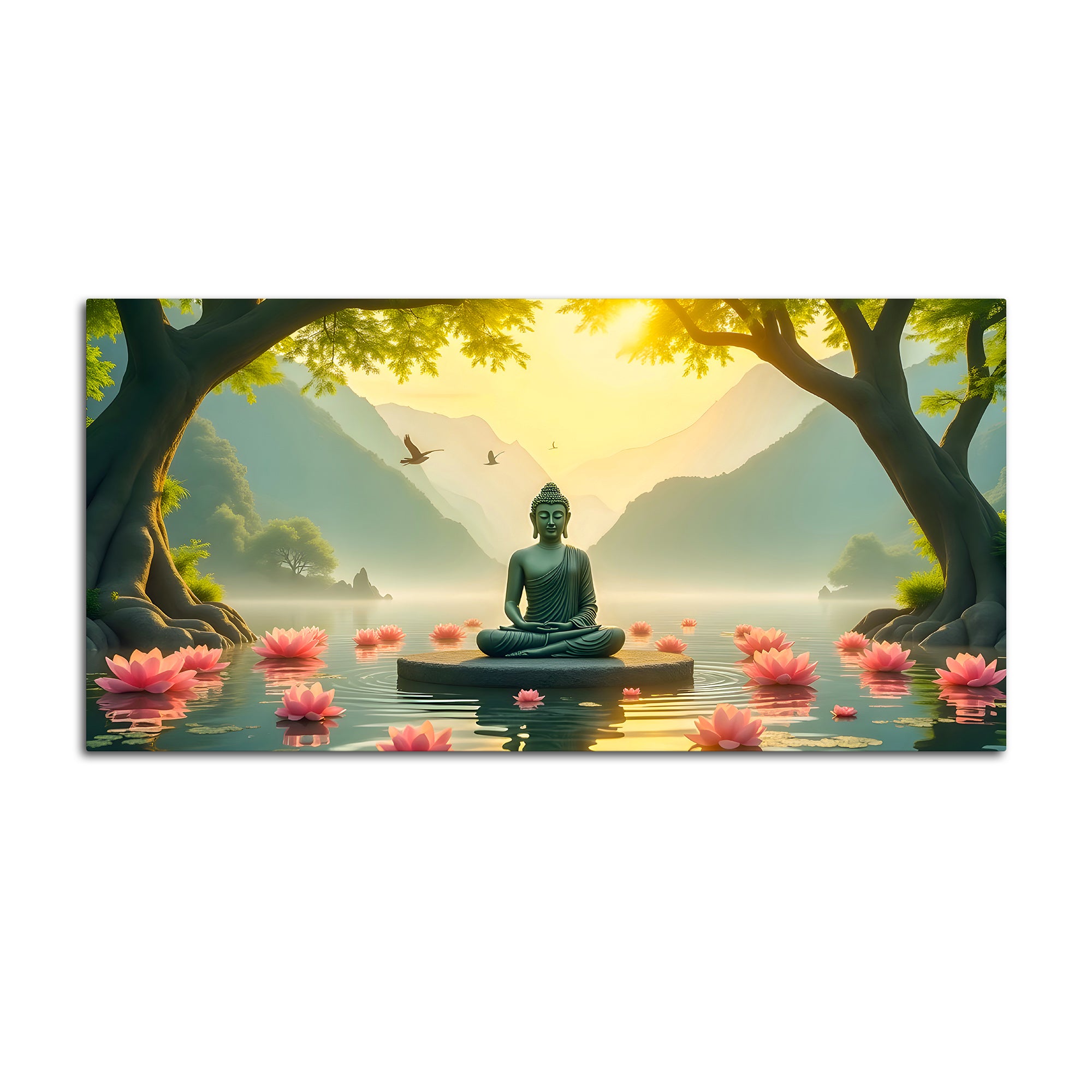 Peaceful Gautam Buddha Wall Painting on Canvas