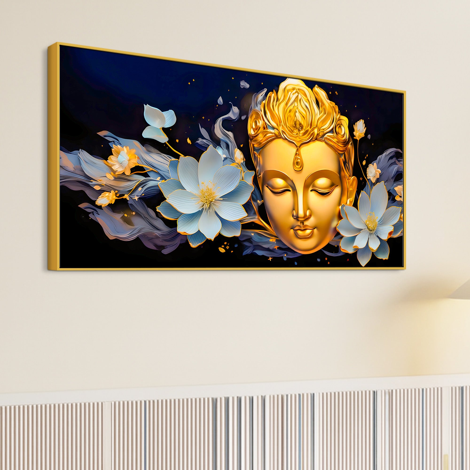 Peaceful Lord Buddha Canvas Painting for Modern Home