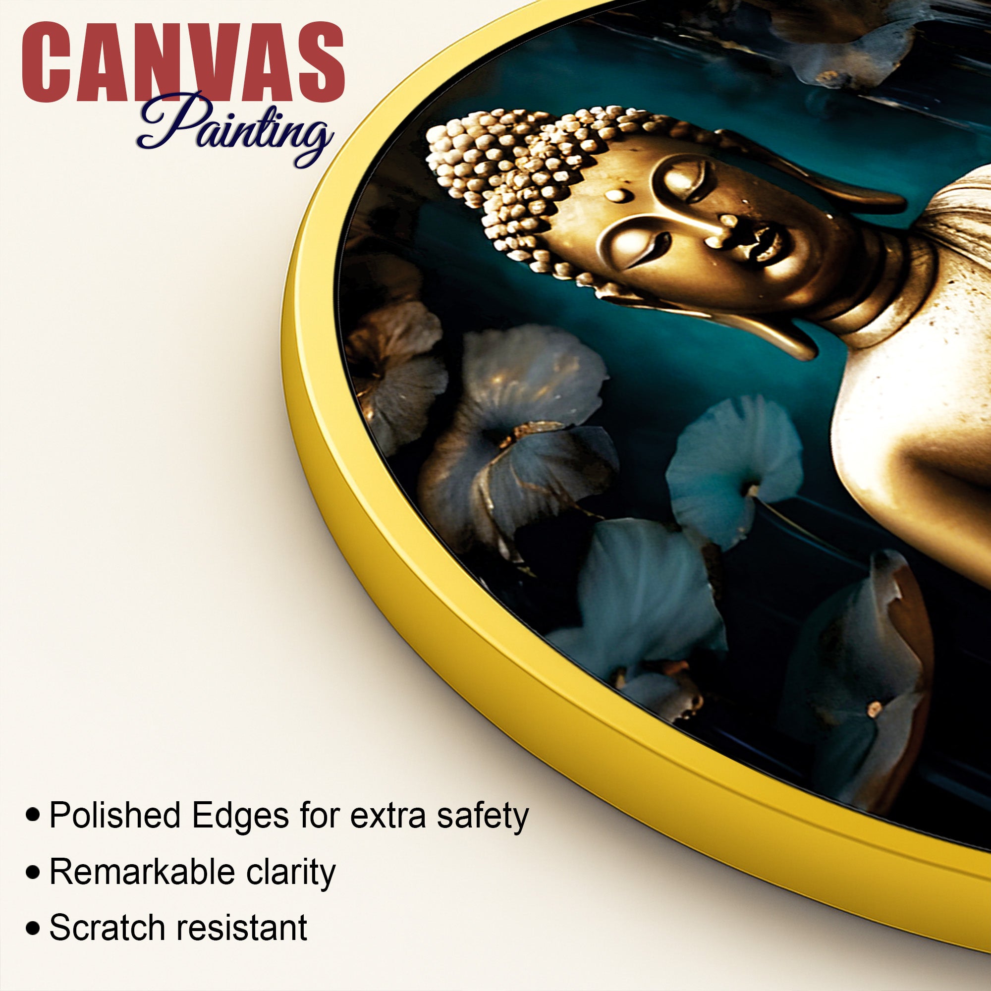 Peaceful Spiritual Buddha Wall Painting