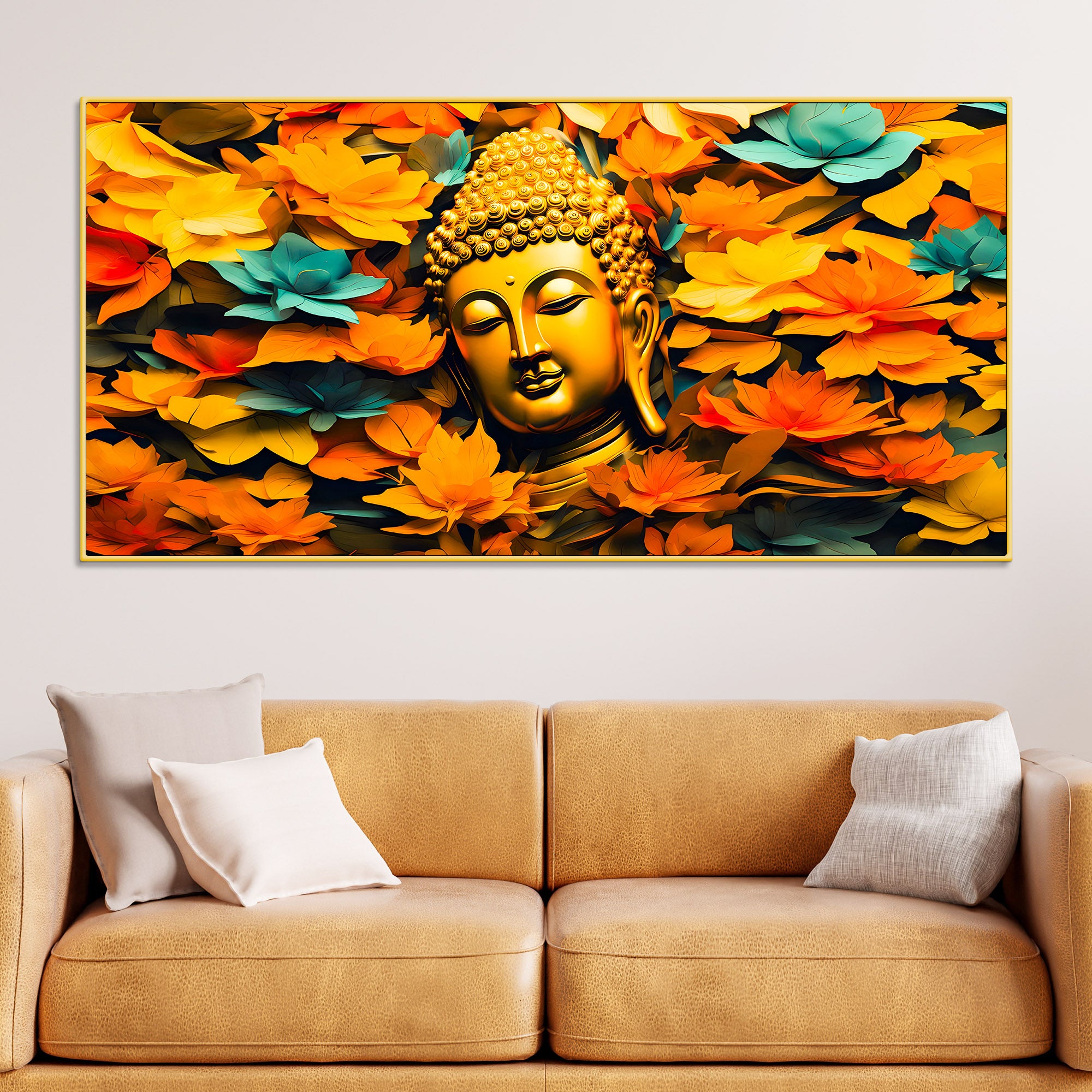 Peaceful & Spiritual Buddha Wall Painting for Home Décor